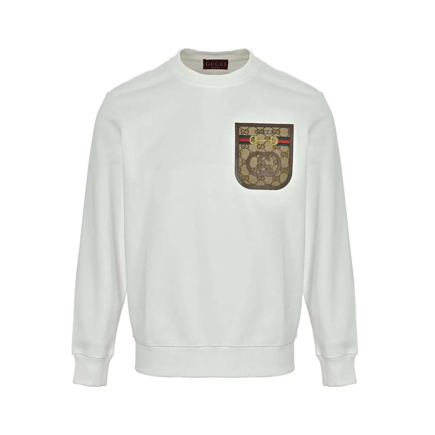 Gucci/Gucci pocket old flower patch round neck sweatshirt