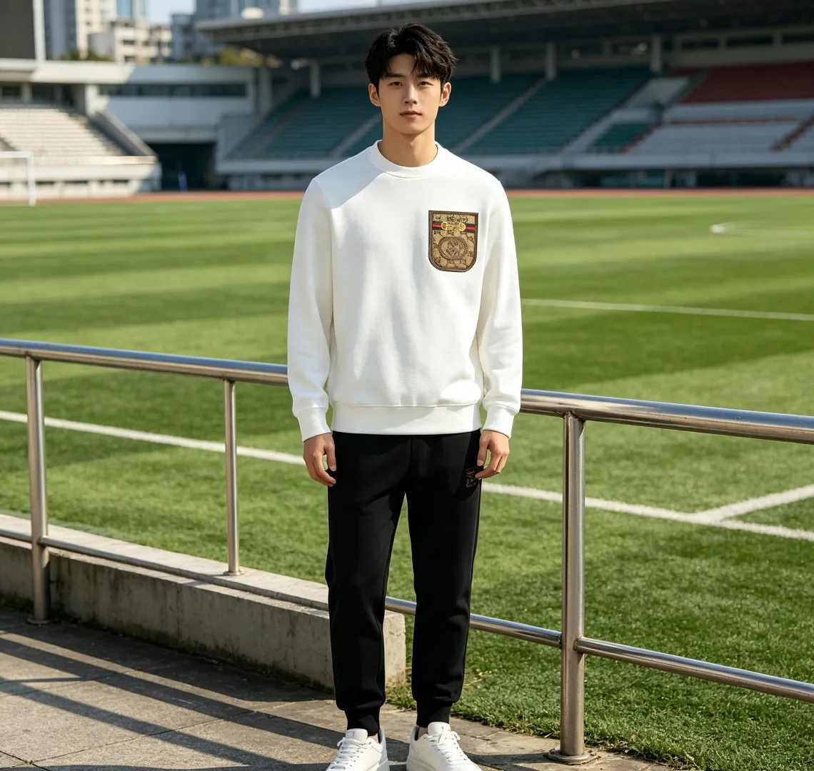 Gucci/Gucci pocket old flower patch round neck sweatshirt