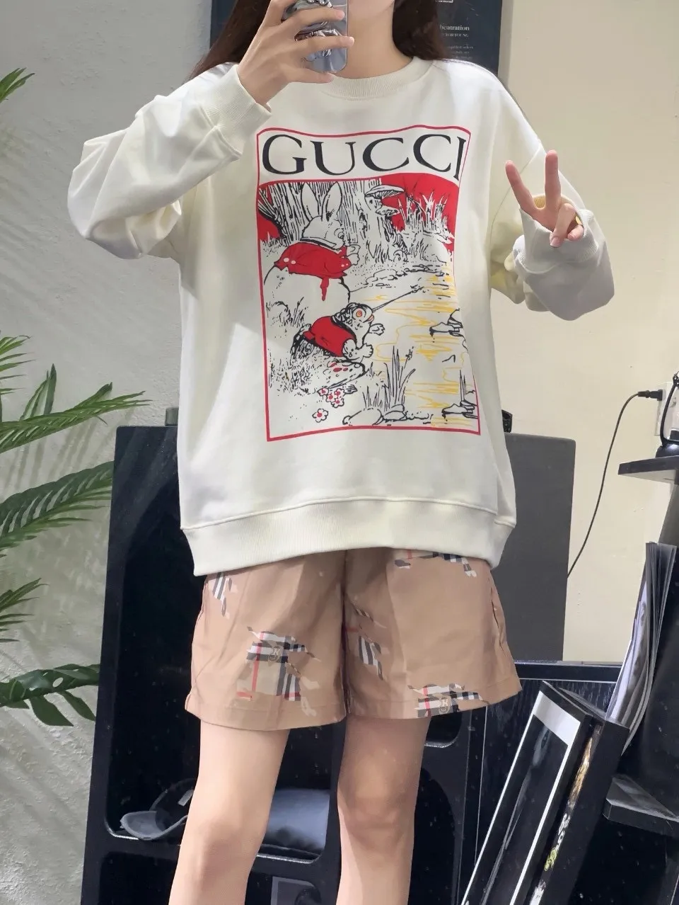 Gucci/Gucci 24Fw fun cartoon print crew neck sweatshirt