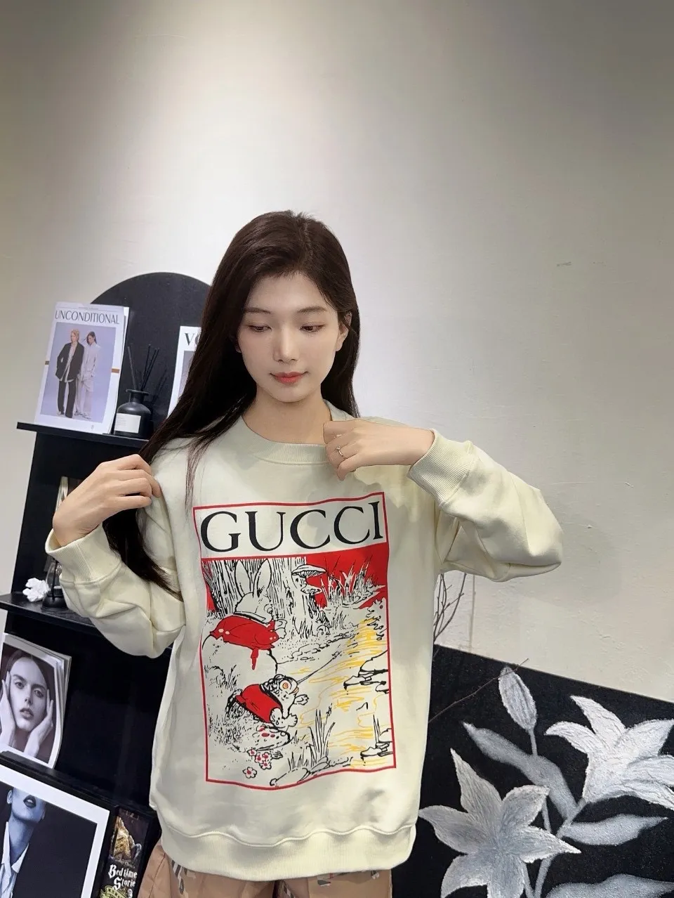 Gucci/Gucci 24Fw fun cartoon print crew neck sweatshirt