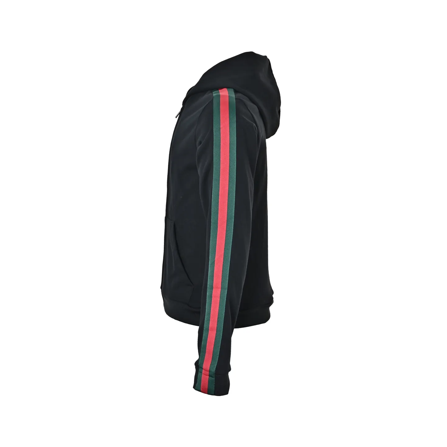 Gucci/Gucci Web red and green webbing knitted hooded jacket