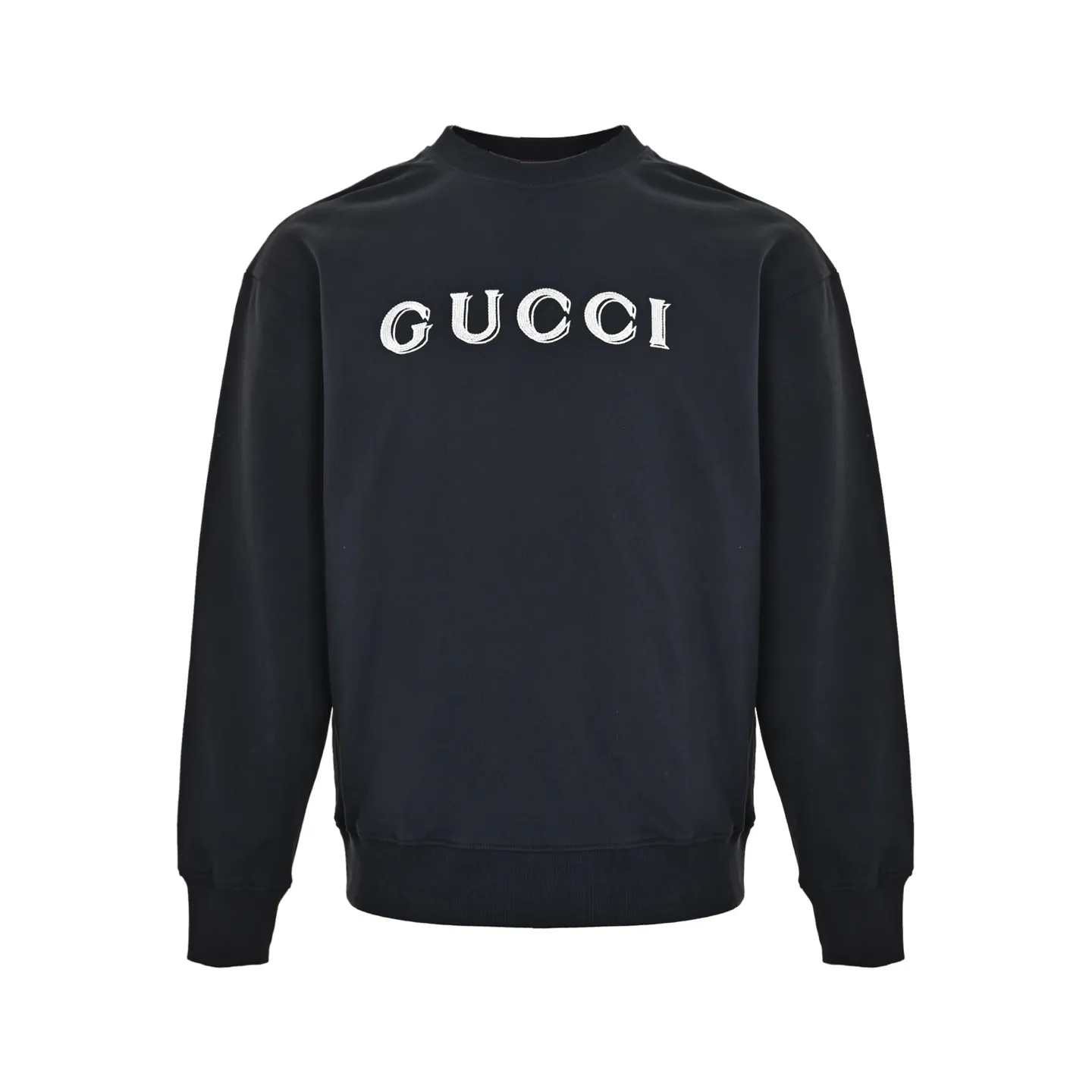 Gucci/Gucci 26ss ghost letter logo embroidered round neck sweatshirt