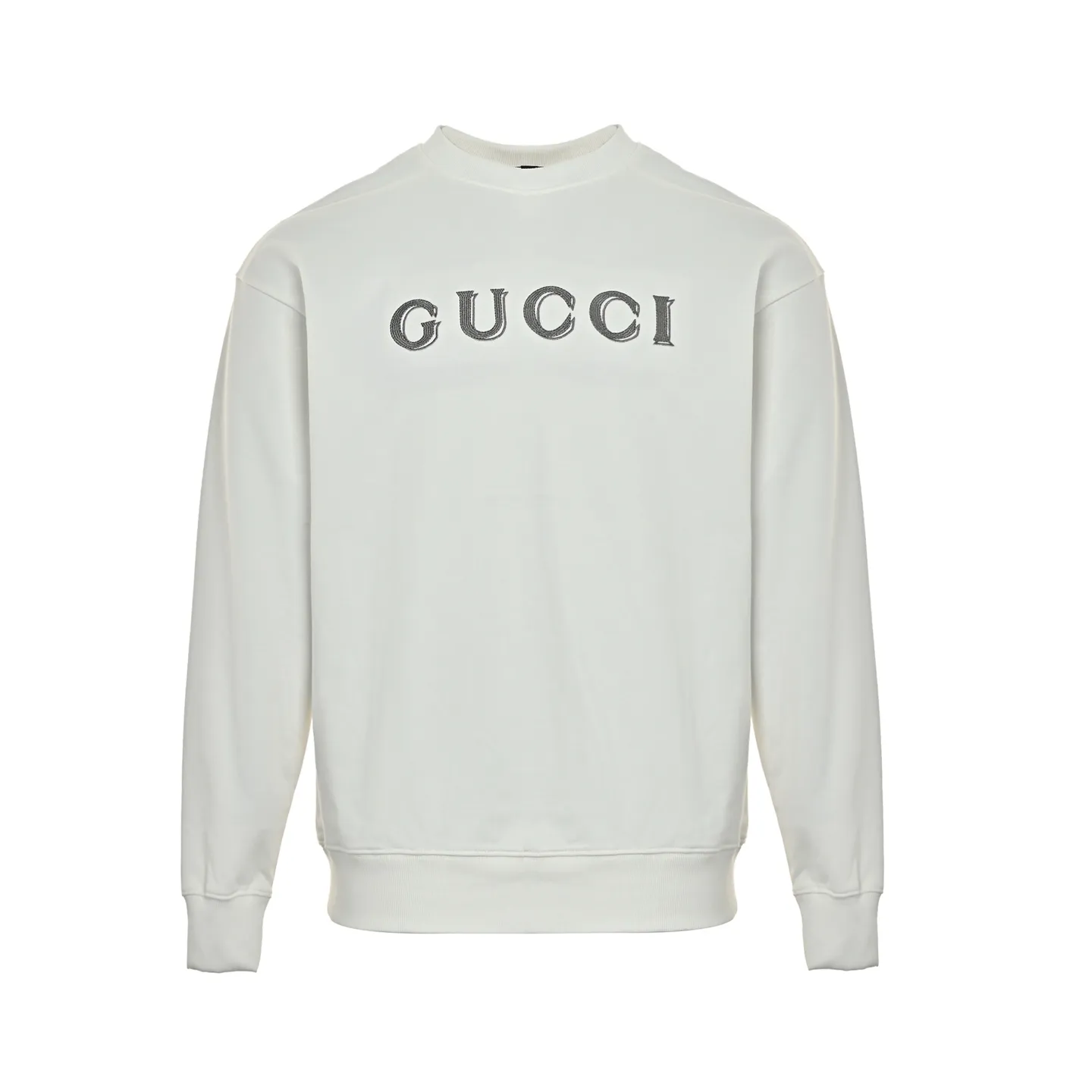 Gucci/Gucci 26ss ghost letter logo embroidered round neck sweatshirt