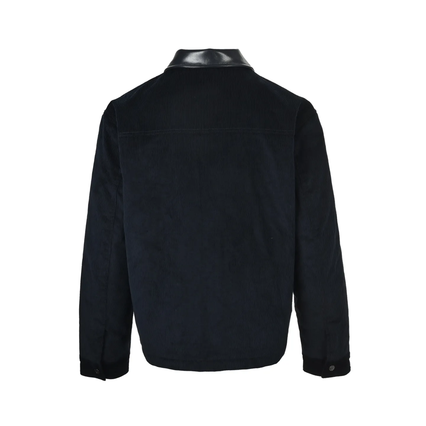 Gucci/Gucci embroidered leather collar corduroy jacket