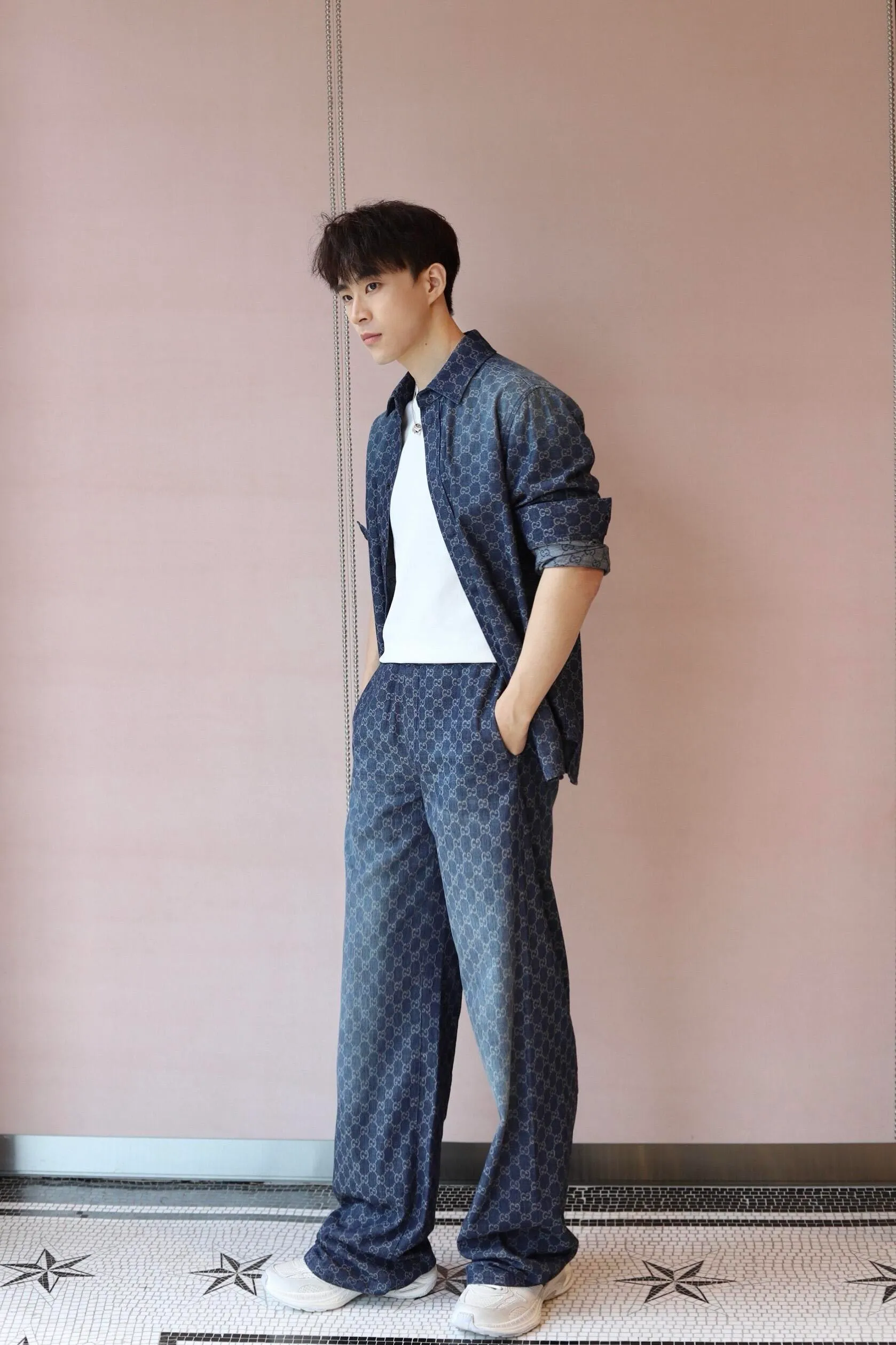 Gucci/Gucci old flower all over printed jacquard trousers