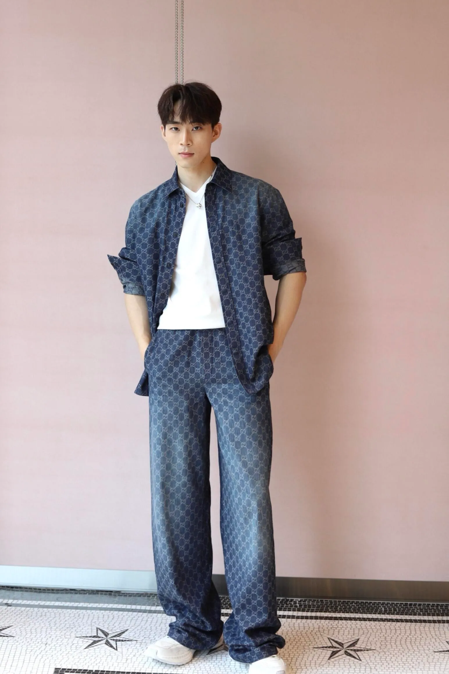 Gucci/Gucci old flower all over printed jacquard trousers