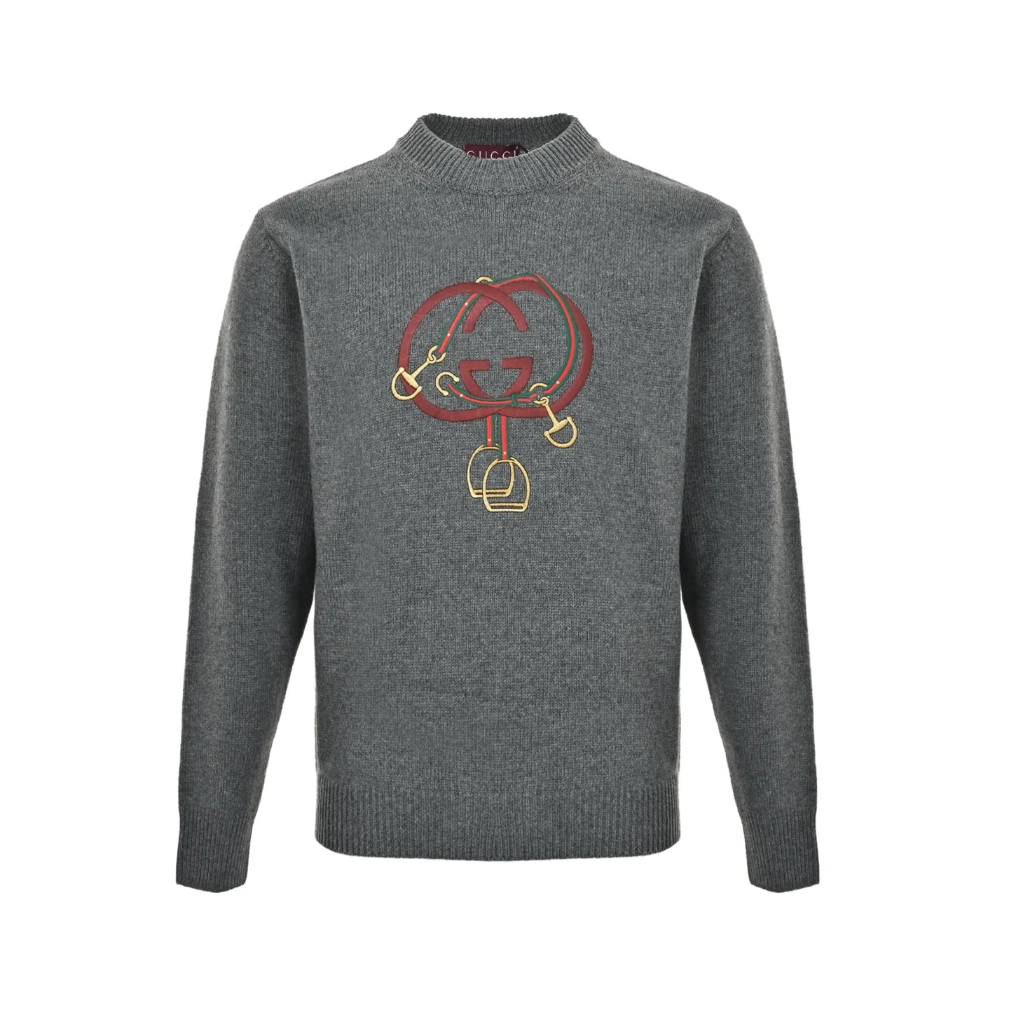 Gucci/Gucci red lantern embroidered crew neck sweater