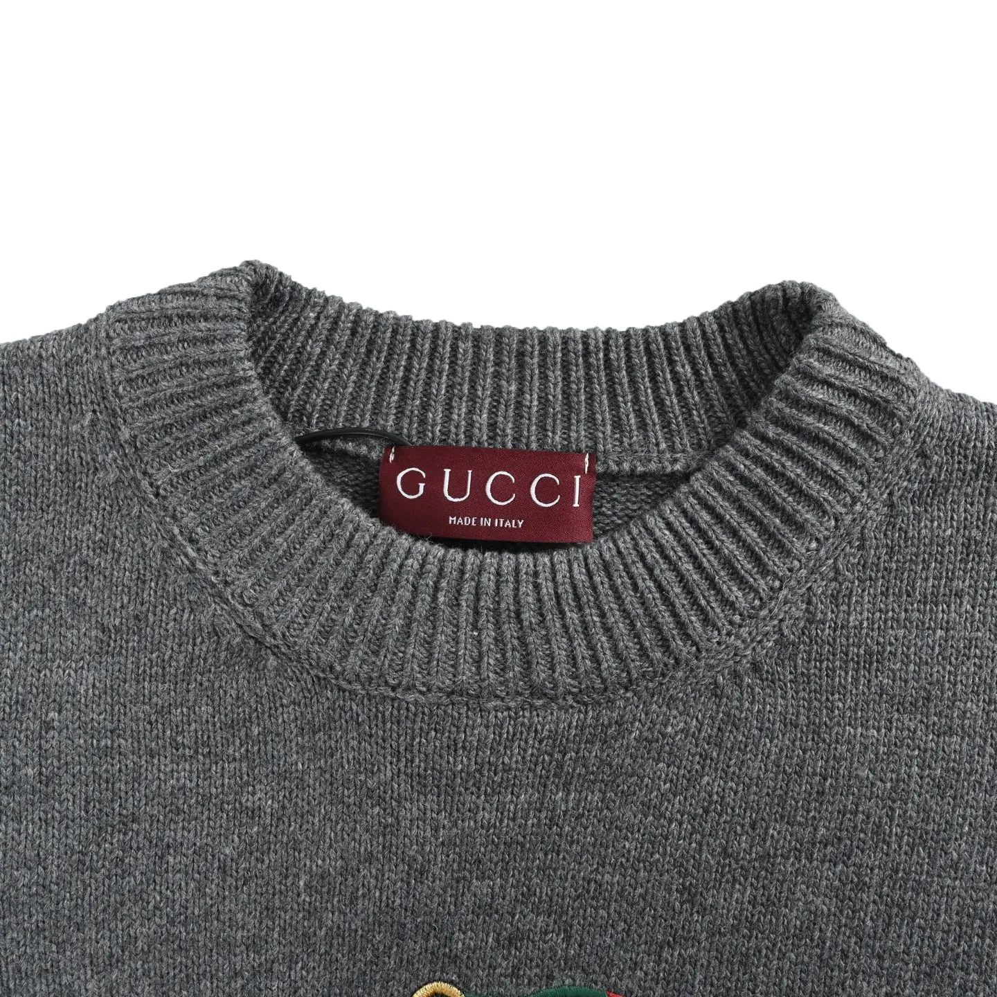 Gucci/Gucci red lantern embroidered crew neck sweater