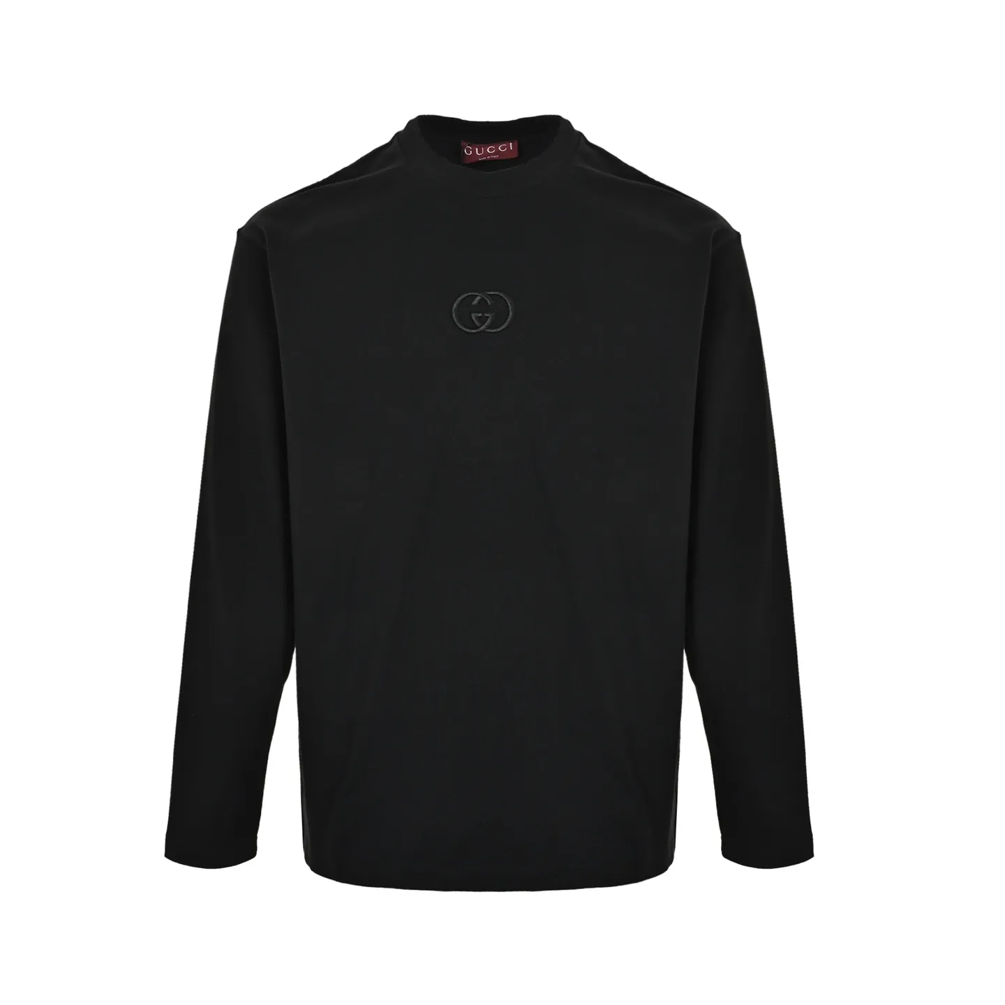 Gucci/Gucci Double G interlocking patch embroidered long-sleeved T-shirt