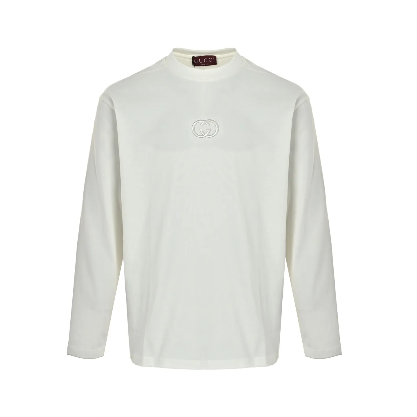Gucci/Gucci Double G interlocking patch embroidered long-sleeved T-shirt
