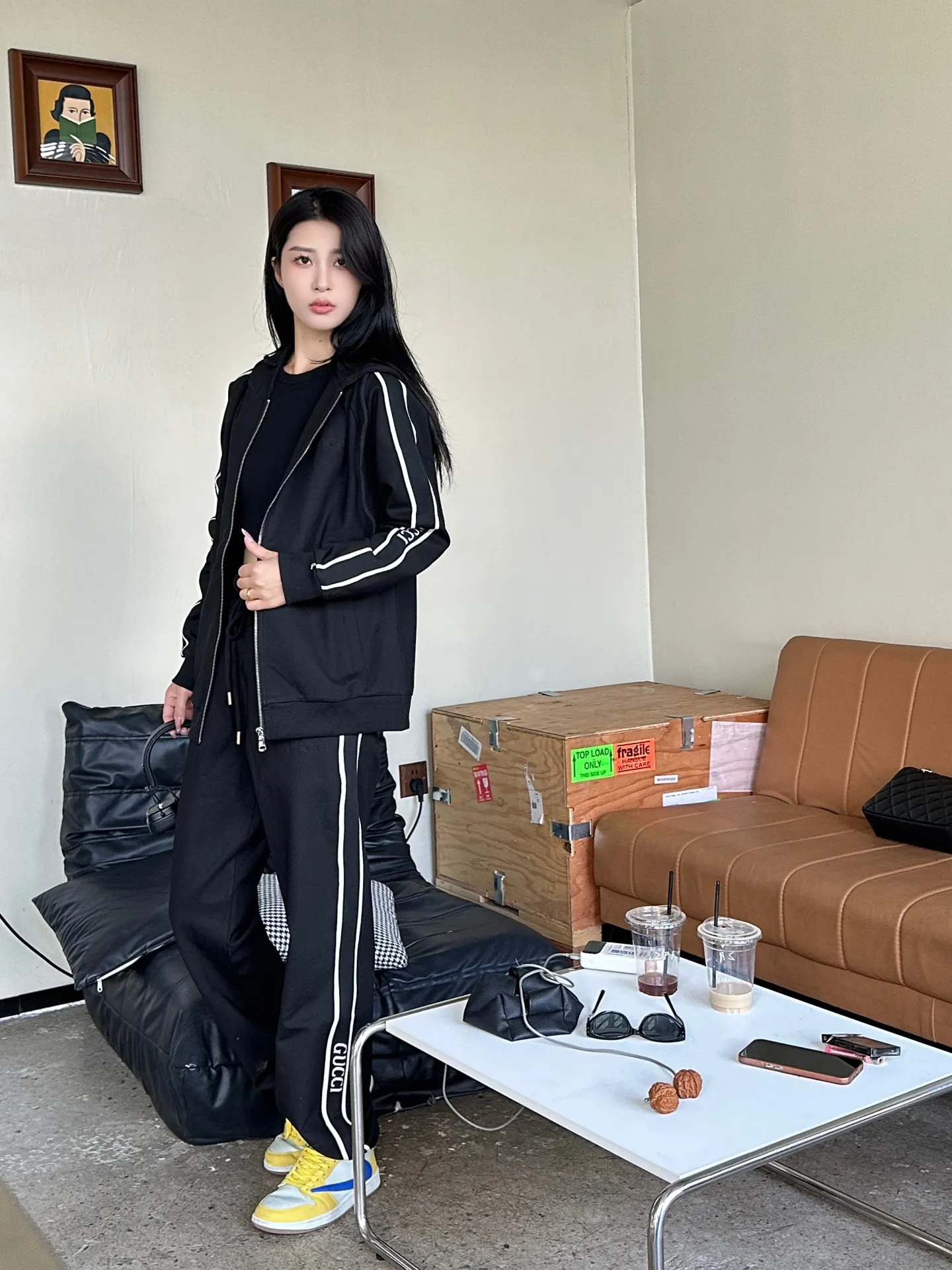 Gucci/Gucci 25Fw side webbing letter trousers