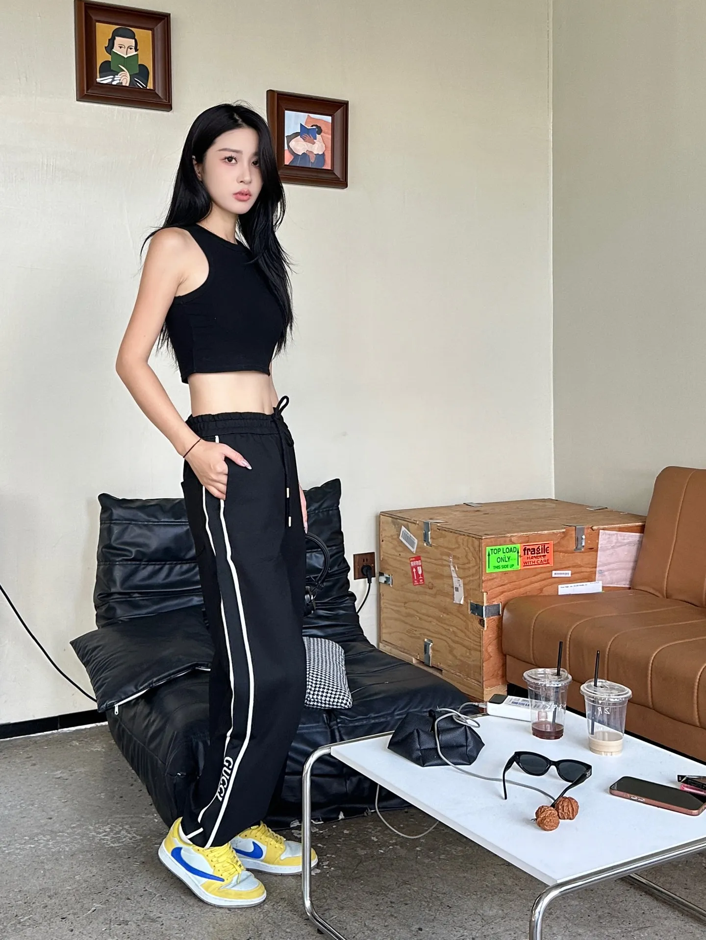 Gucci/Gucci 25Fw side webbing letter trousers
