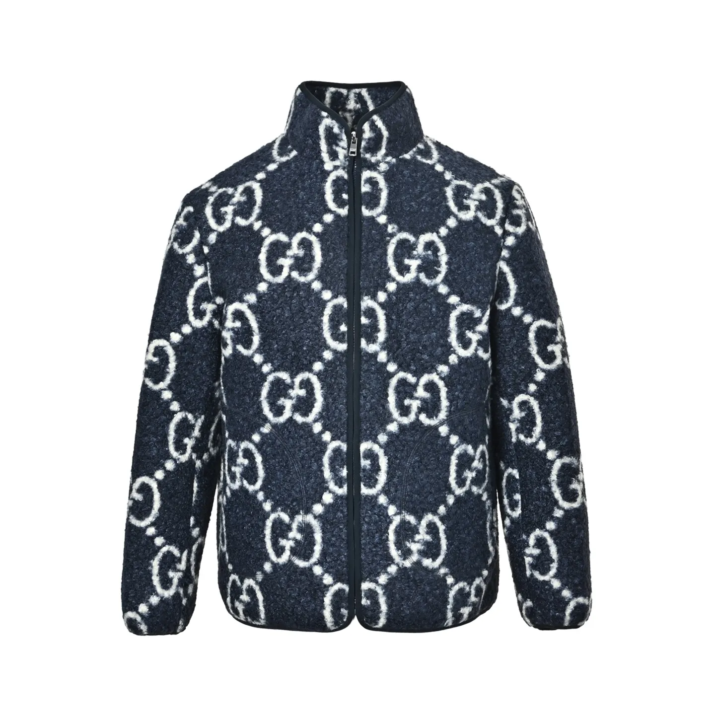 Gucci/Gucci presbyopia printed GG sherpa stand collar zipper jacket