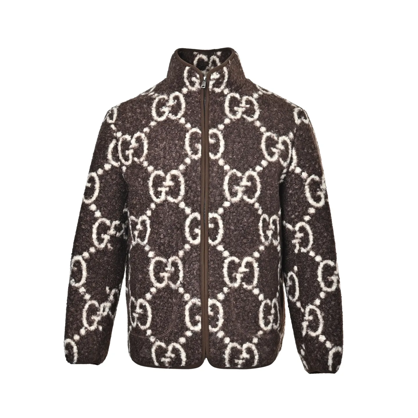 Gucci/Gucci presbyopia printed GG sherpa stand collar zipper jacket