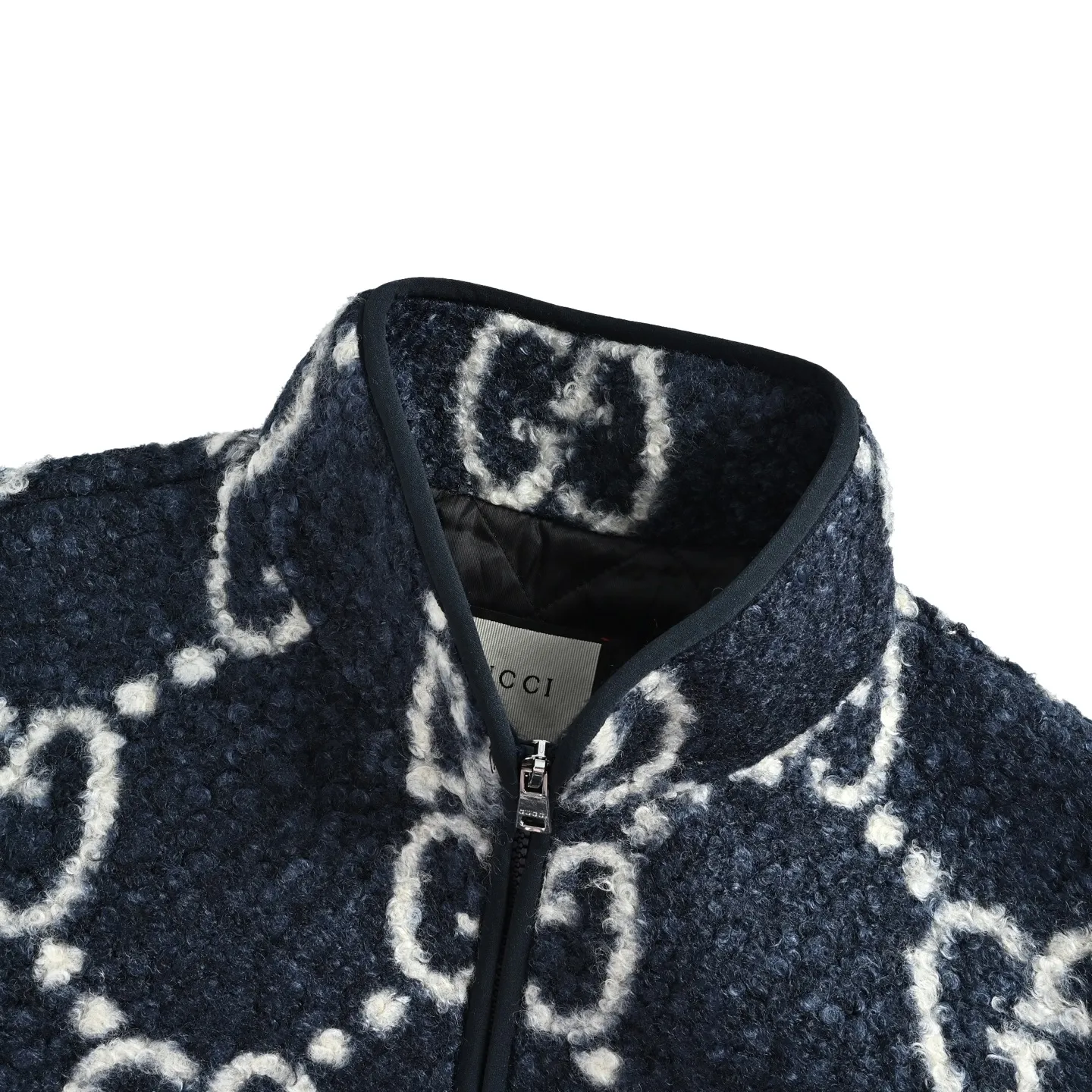 Gucci/Gucci presbyopia printed GG sherpa stand collar zipper jacket
