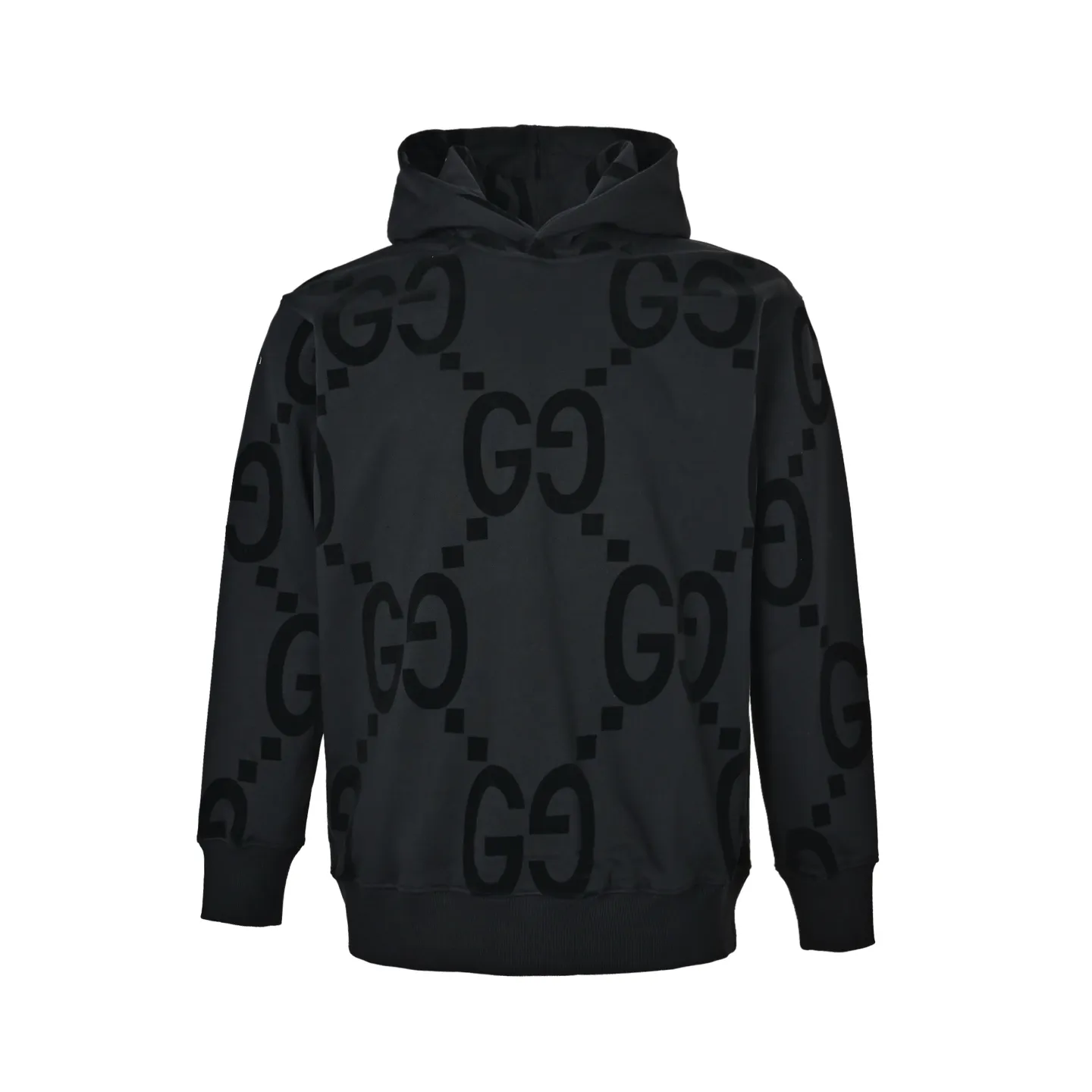Gucci/Gucci Double G flocked cotton hooded sweatshirt