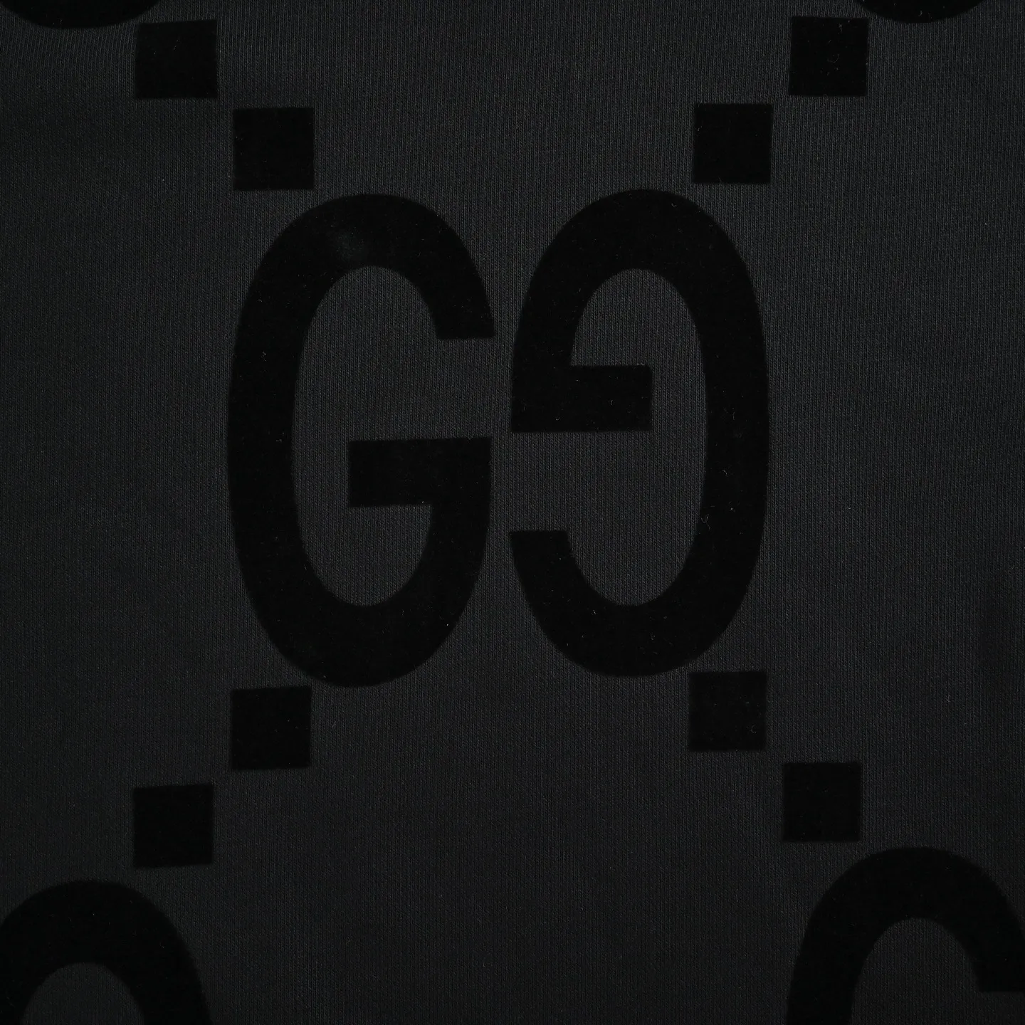 Gucci/Gucci Double G flocked cotton hooded sweatshirt