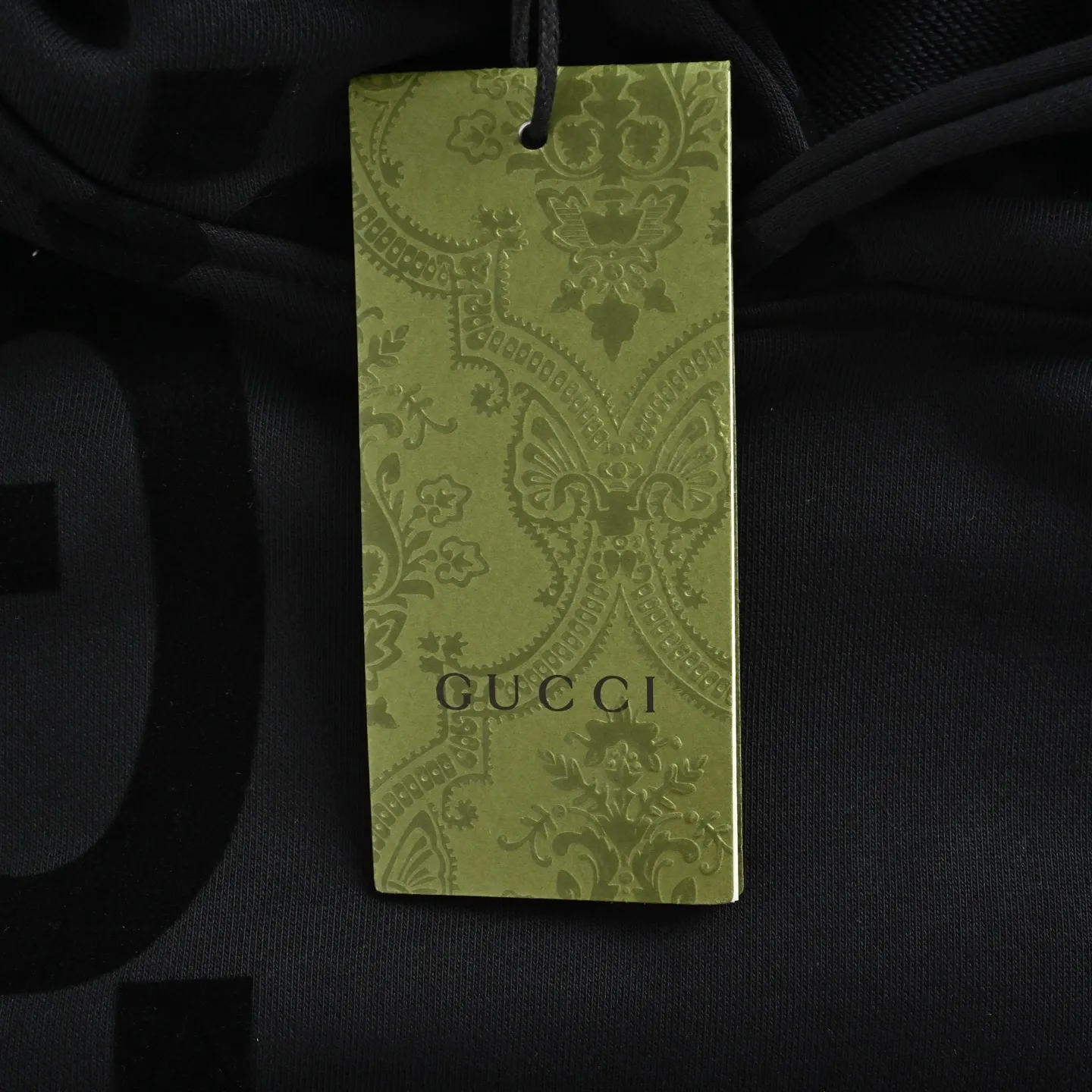 Gucci/Gucci Double G flocked cotton hooded sweatshirt
