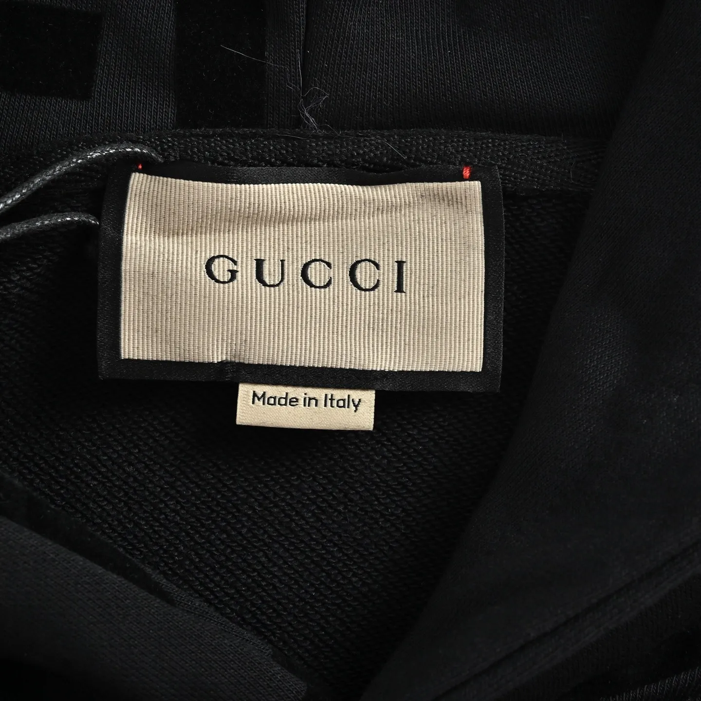 Gucci/Gucci Double G flocked cotton hooded sweatshirt