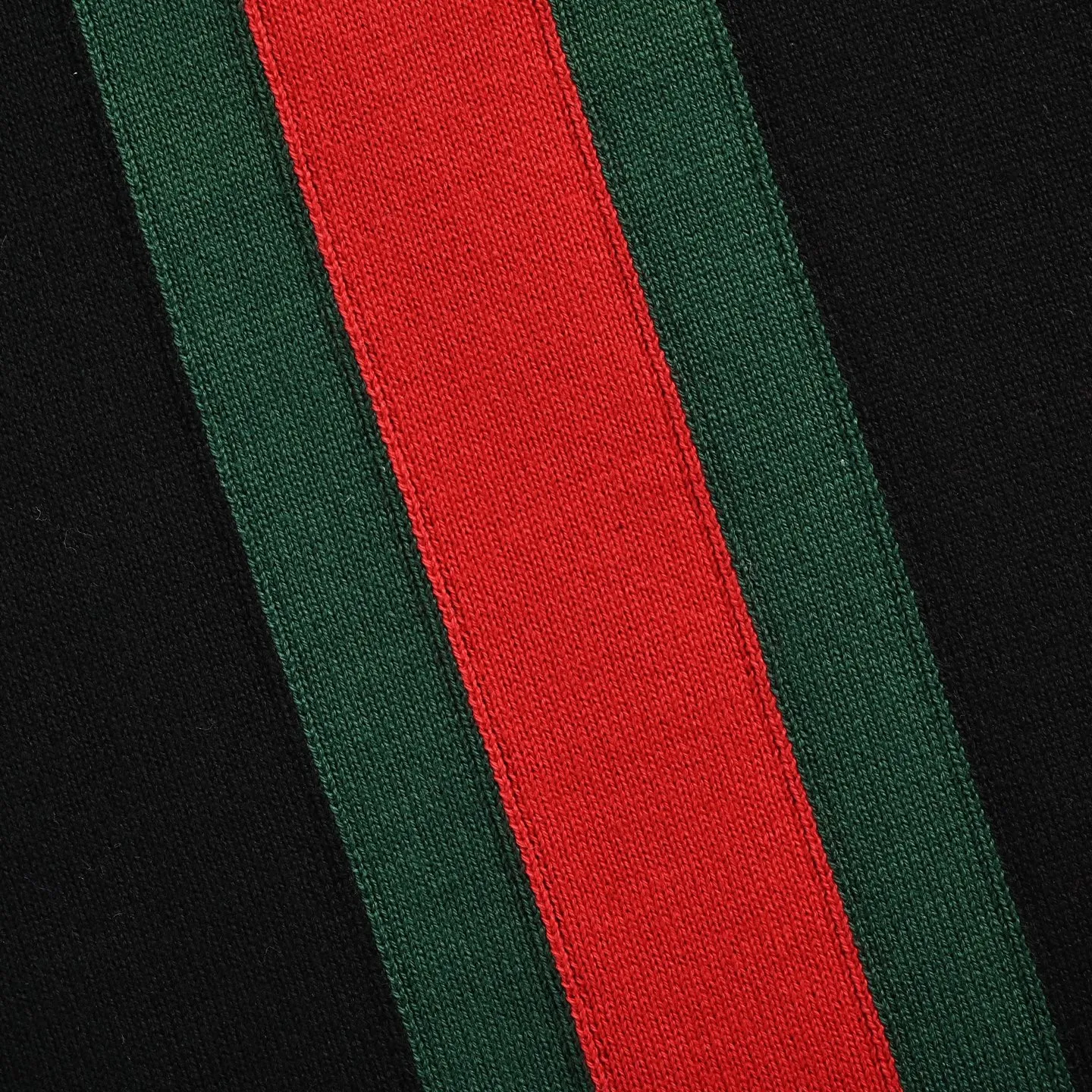Gucci/Gucci red and green vertical striped knitted crew neck sweater