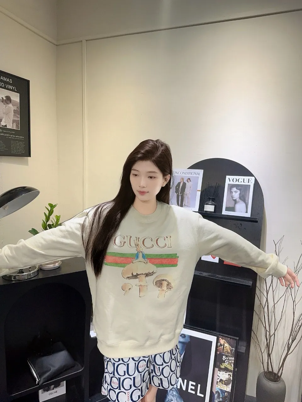 Gucci/Gucci 24Fw fun cartoon print crew neck sweatshirt