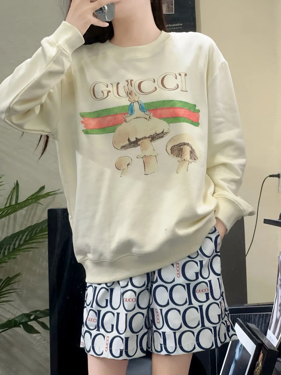 Gucci/Gucci 24Fw fun cartoon print crew neck sweatshirt