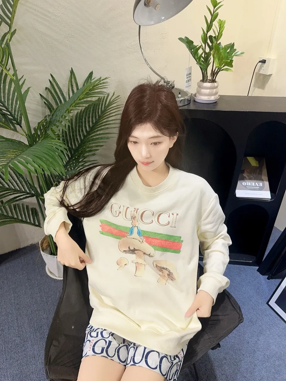 Gucci/Gucci 24Fw fun cartoon print crew neck sweatshirt