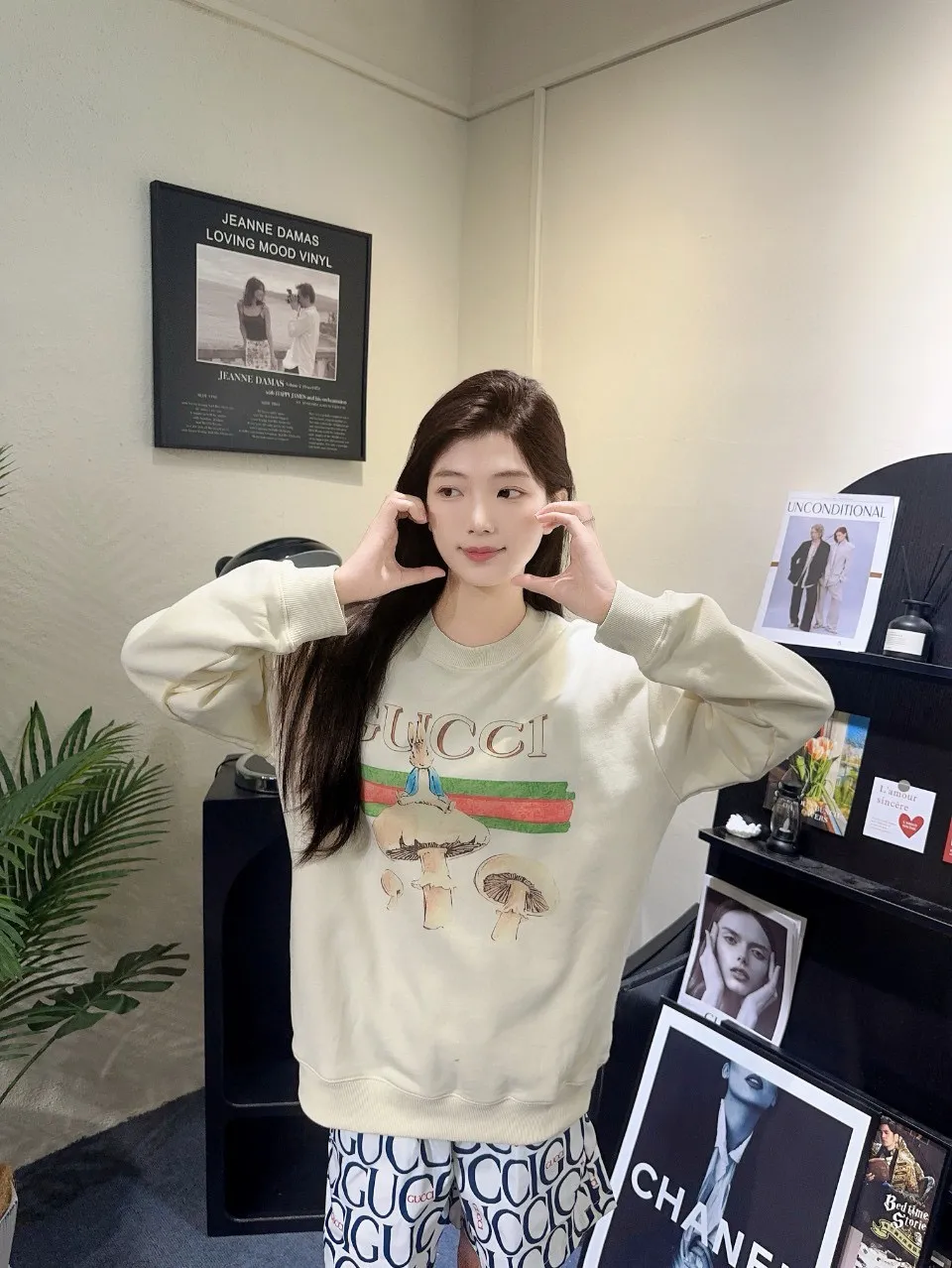 Gucci/Gucci 24Fw fun cartoon print crew neck sweatshirt