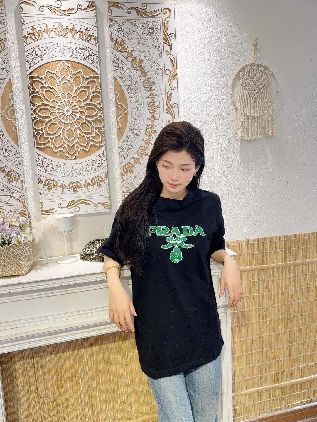 Prada/ 25ss Green logo