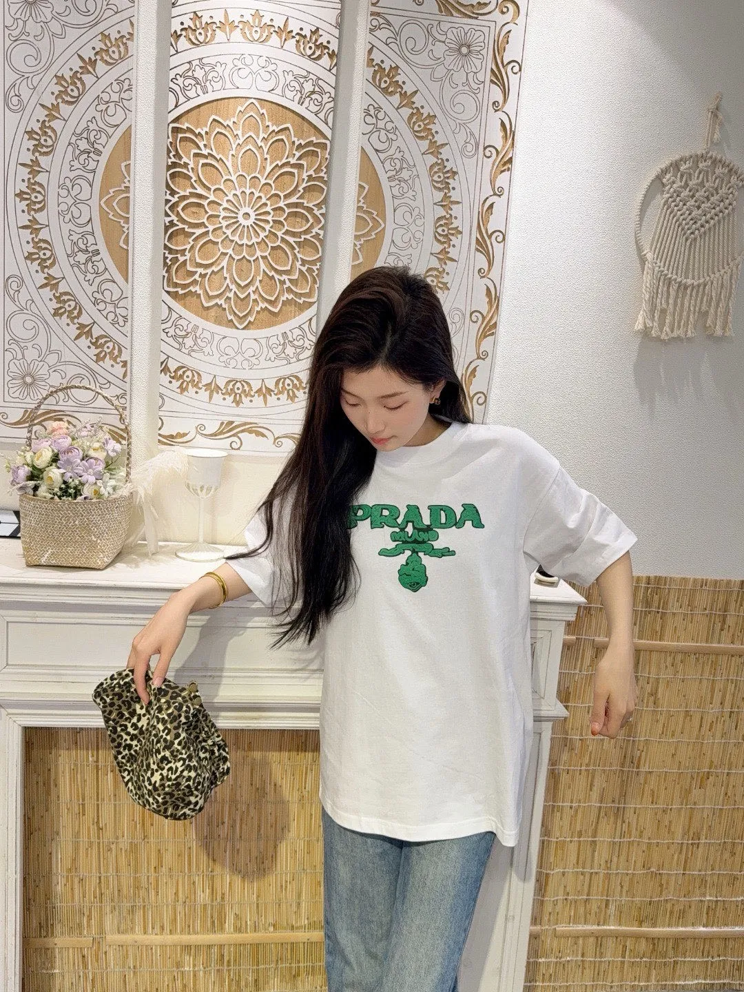 Prada/ 25ss Green logo