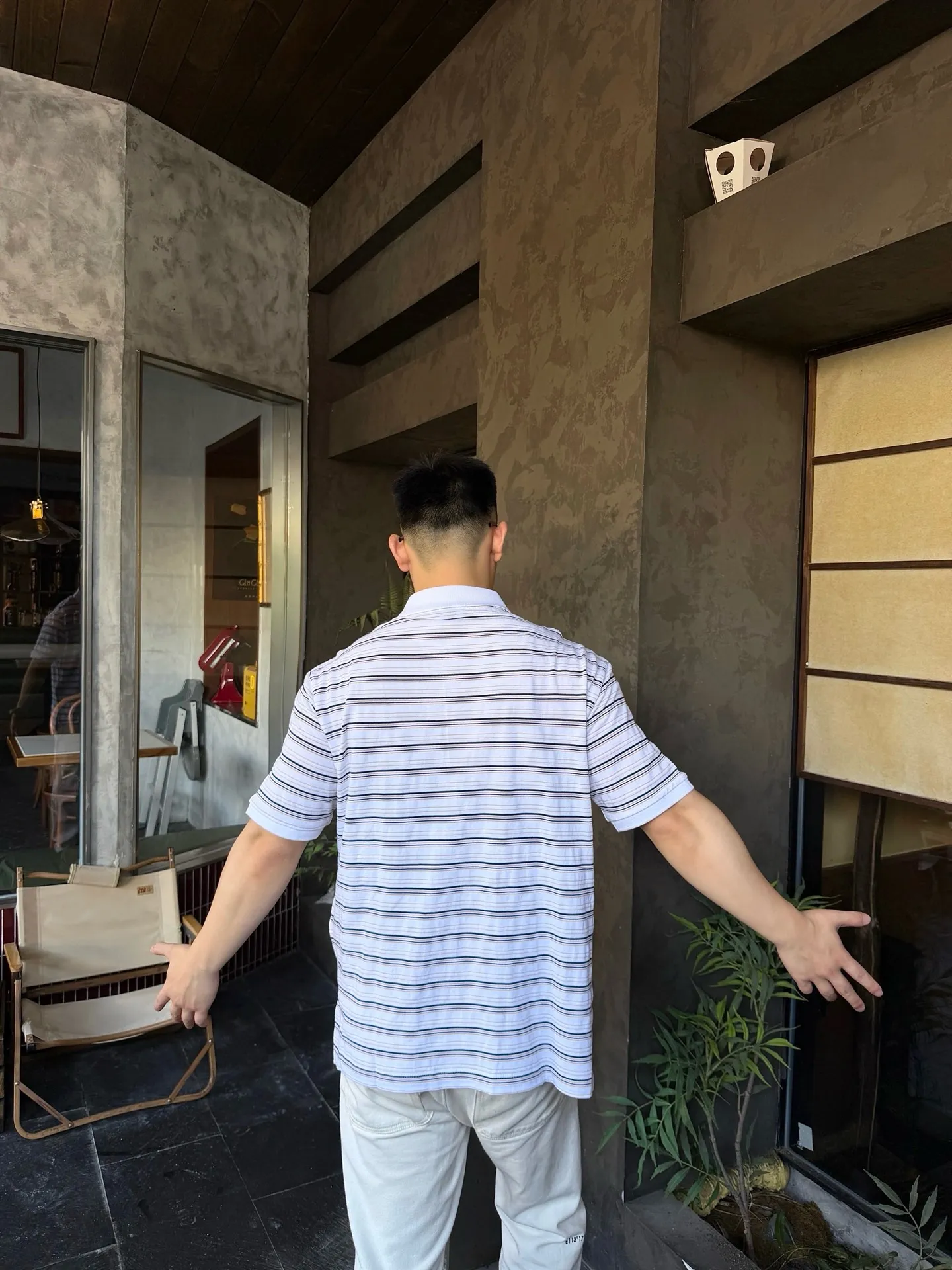 Prada/ Black White Polo