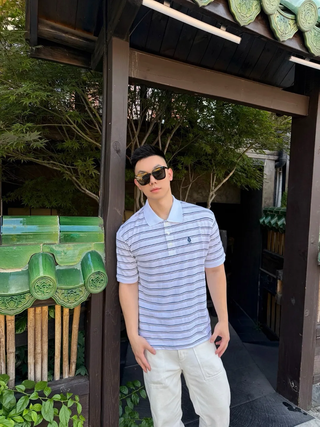 Prada/ Black White Polo