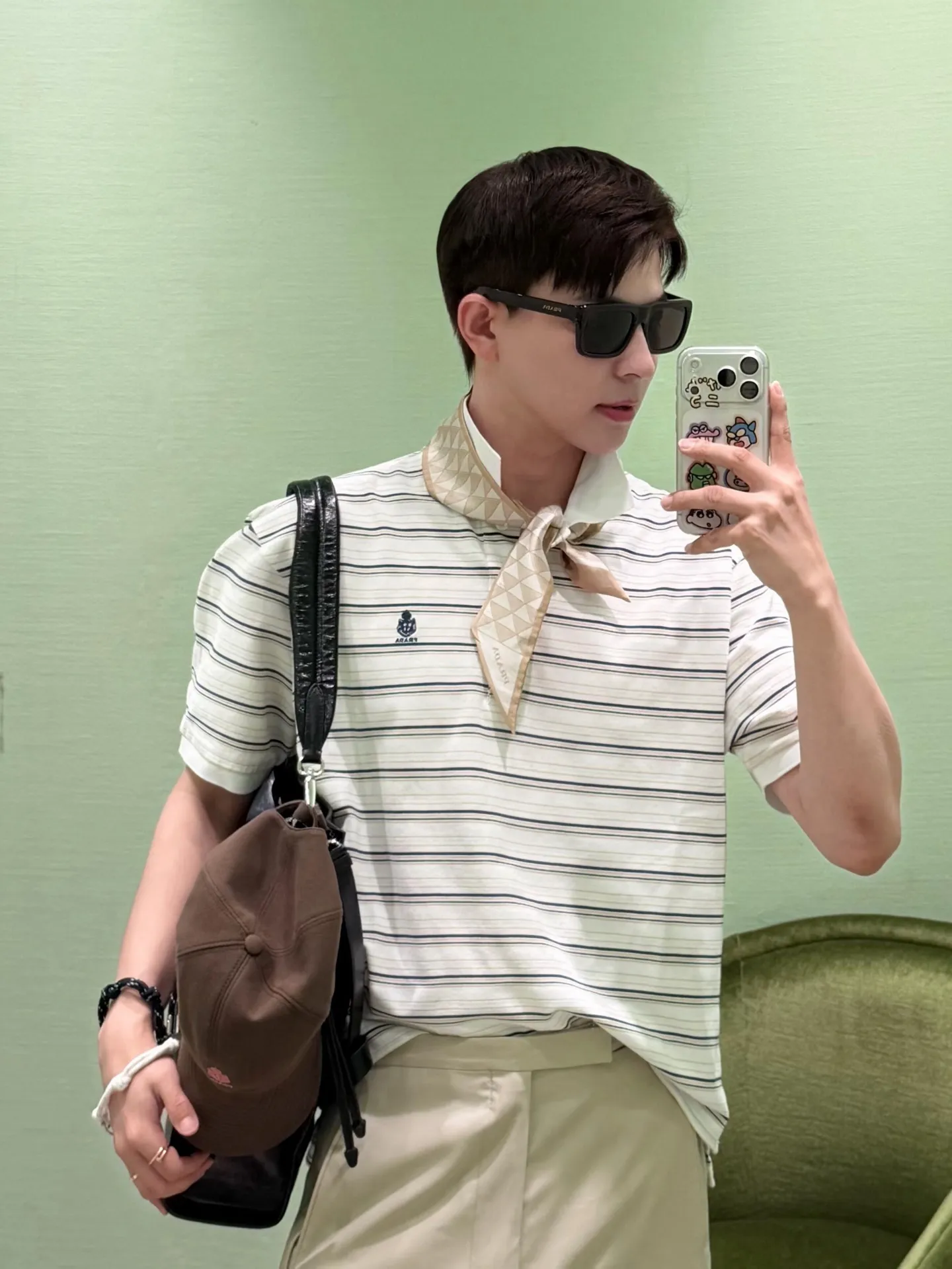 Prada/ Black White Polo