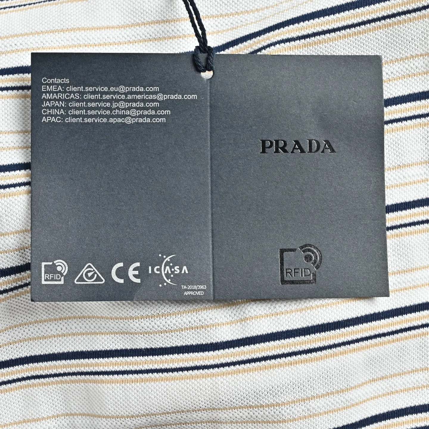 Prada/ Black White Polo