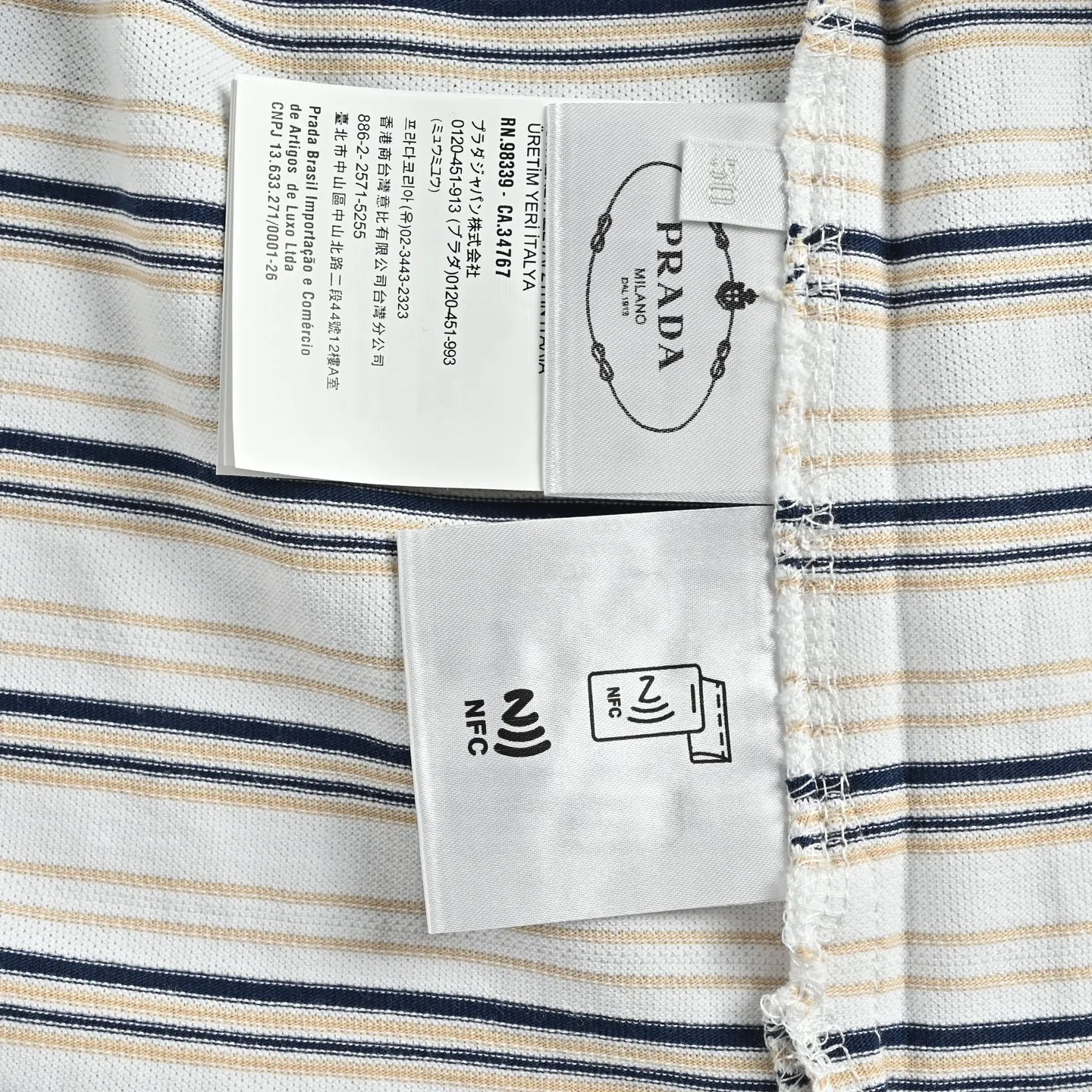 Prada/ Black White Polo
