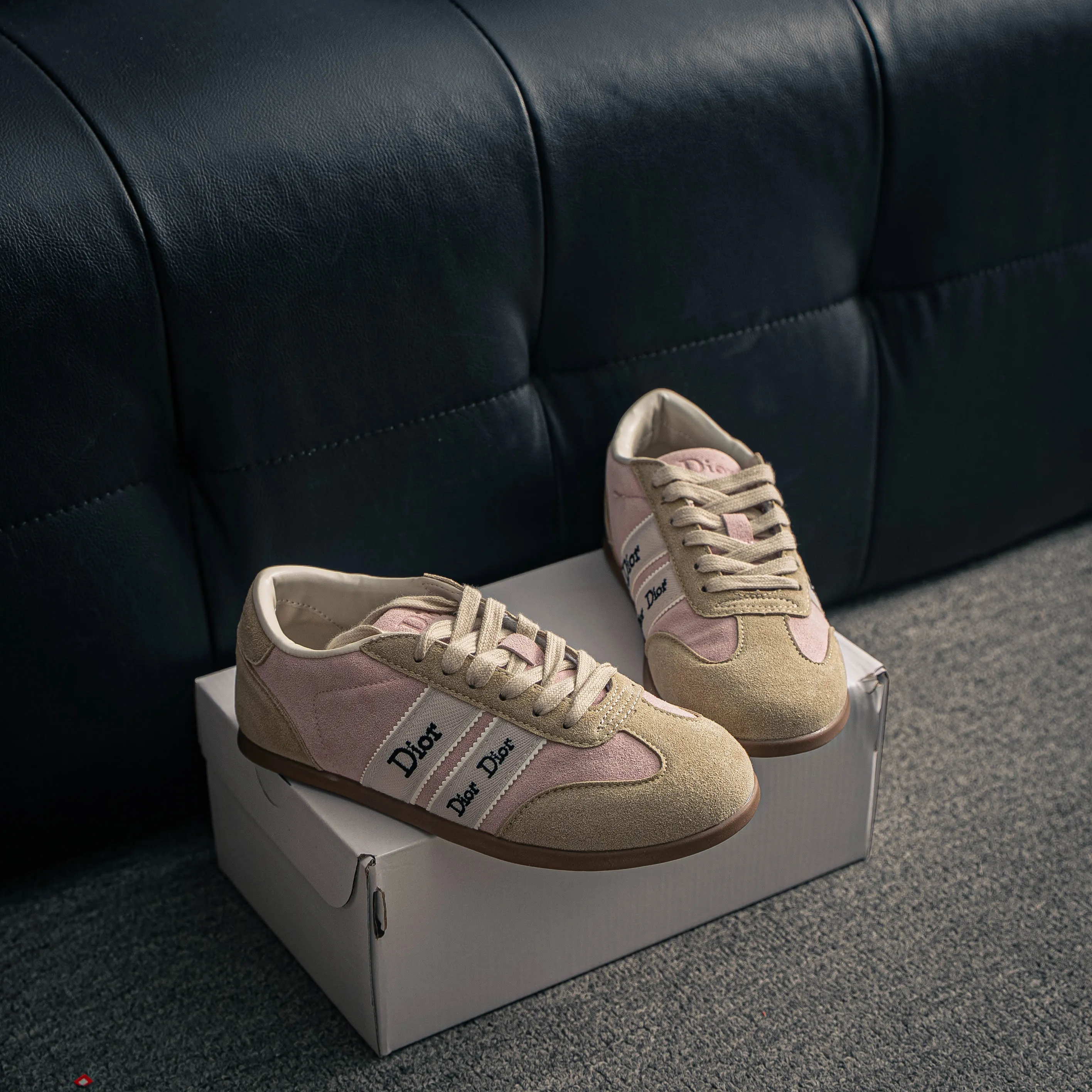 Dior Ribbon Sneaker Sneakers Shoes Dior Classic “J'adior” 。 Shoes （Suede） Cowhide Leather Shoes