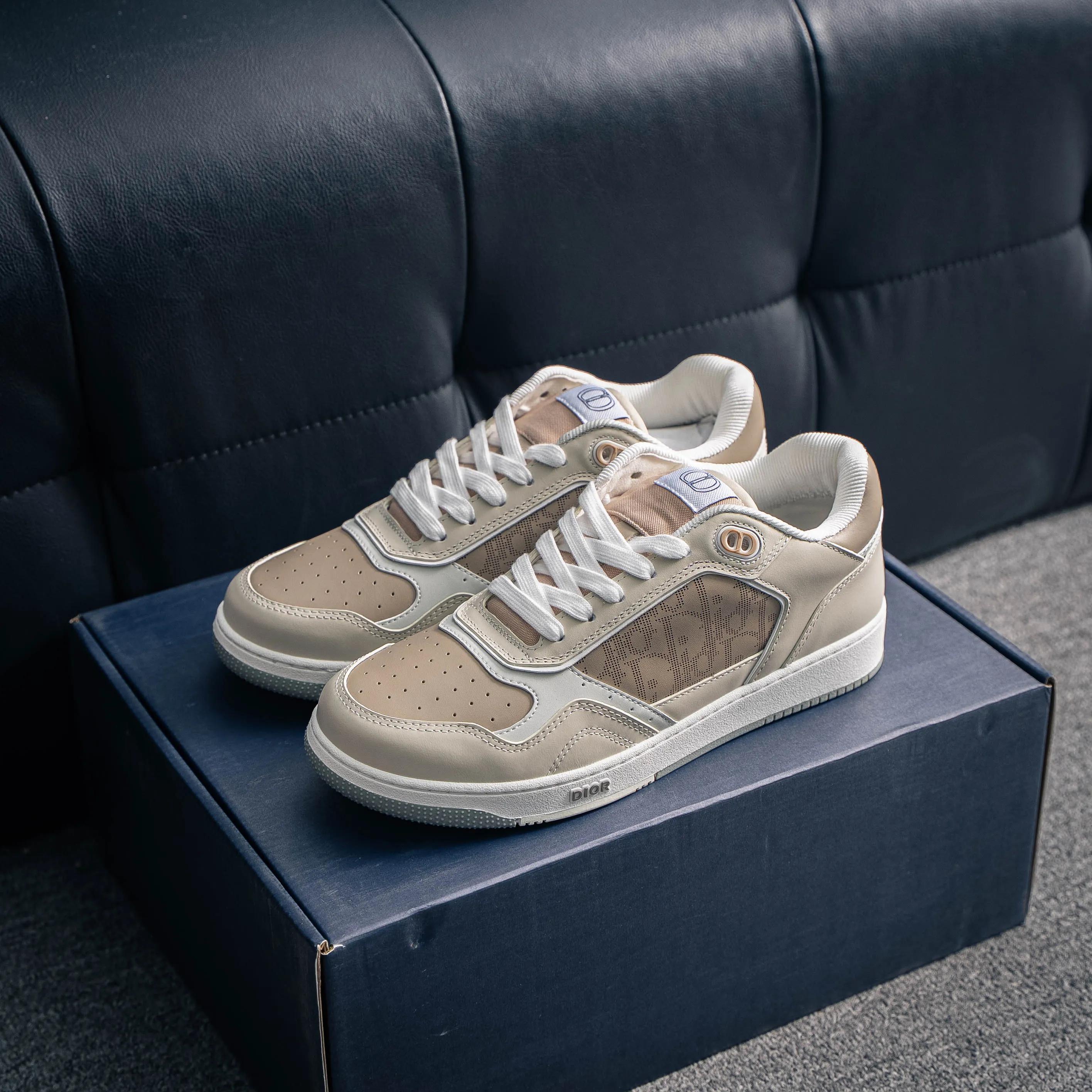 # B 27 Sneakers Di*r Classic B 27 Series Cowhide Leather “CD Icon” Shoes TPUShoes Shoes Shoes