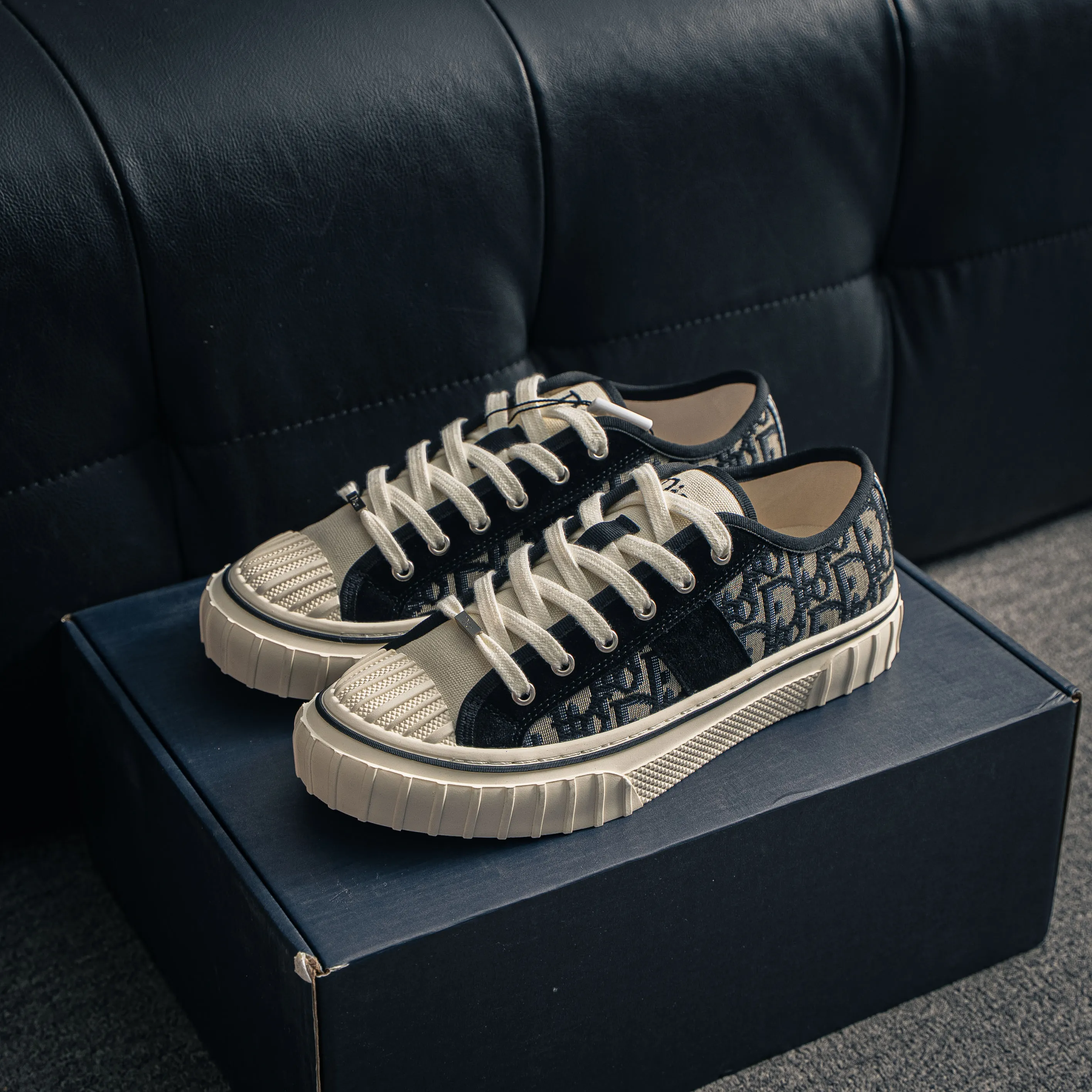 # DIOR Hooper Lace-Up Low-Top Canvas Shoes Classic ✨ Dior Walk’n’Dior Low-Top Canvas Shoes Retro Oblique Black