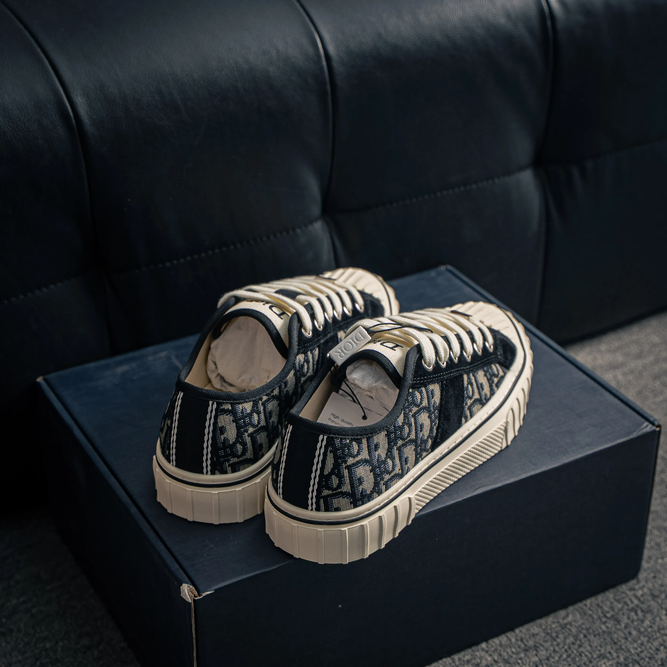 # DIOR Hooper Lace-Up Low-Top Canvas Shoes Classic ✨ Dior Walk’n’Dior Low-Top Canvas Shoes Retro Oblique Black