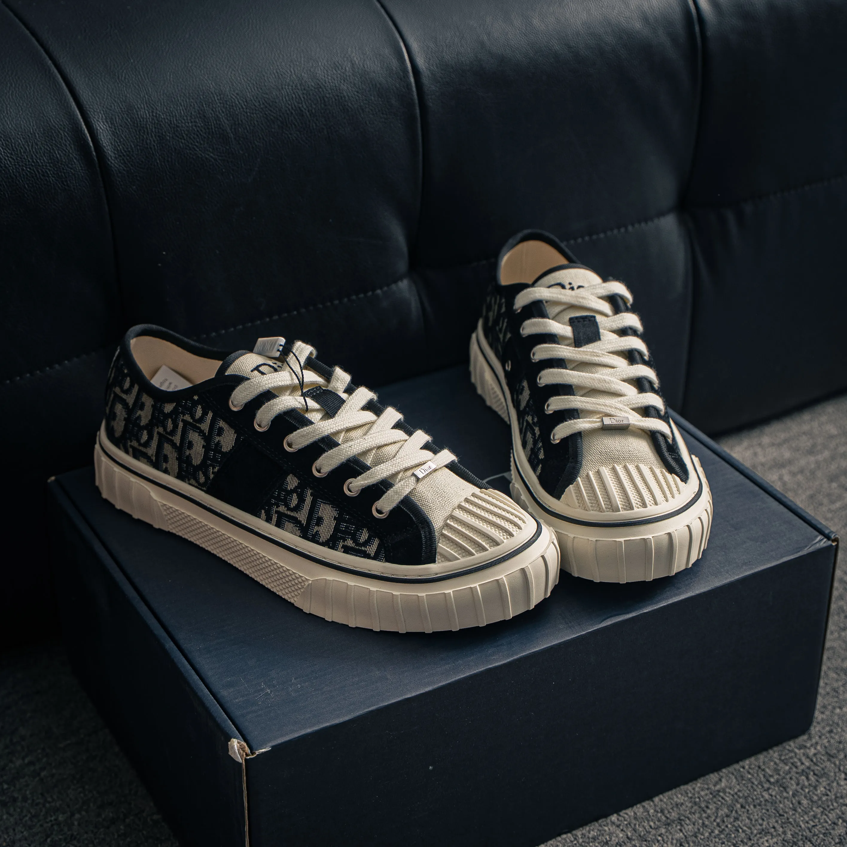 # DIOR Hooper Lace-Up Low-Top Canvas Shoes Classic ✨ Dior Walk’n’Dior Low-Top Canvas Shoes Retro Oblique Black