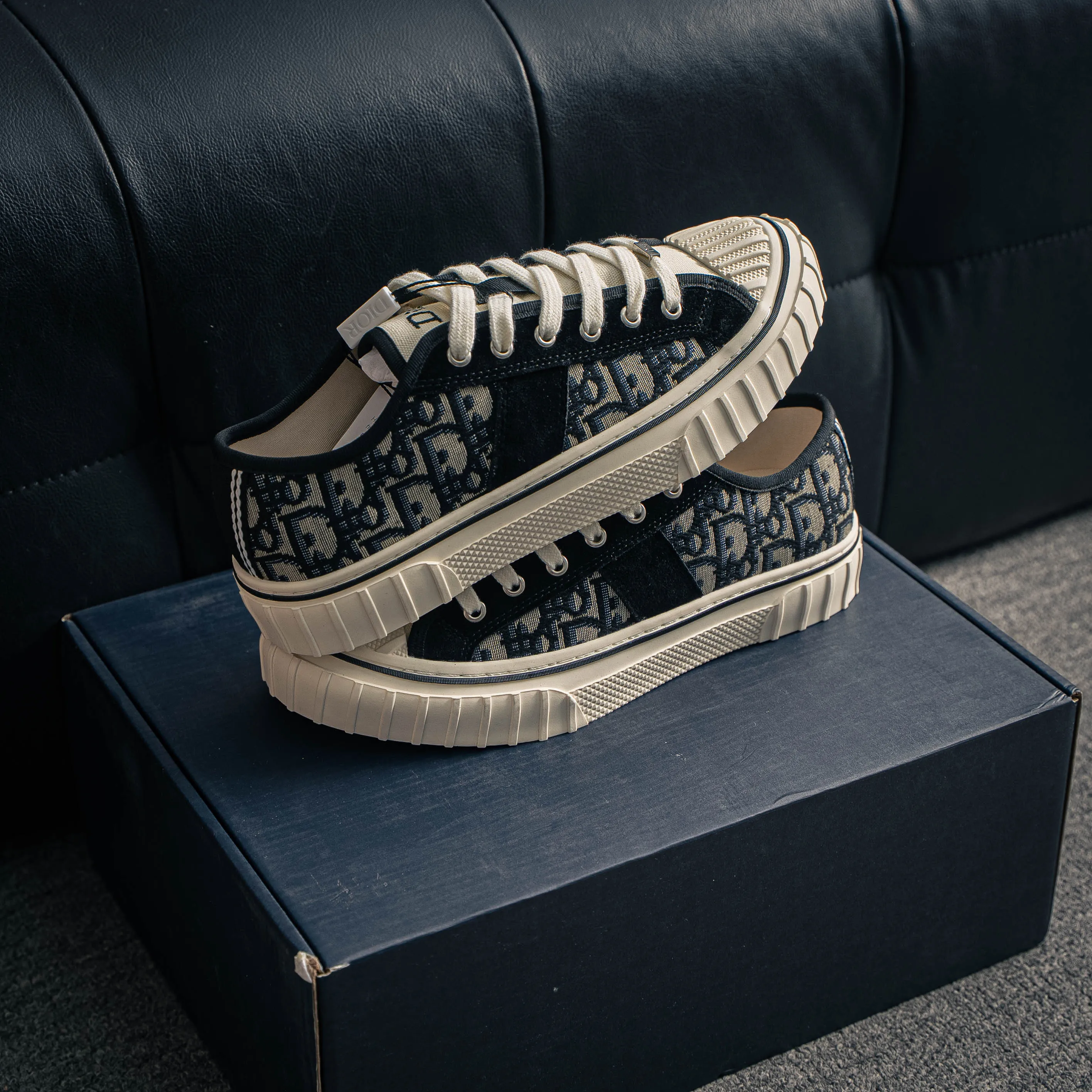 # DIOR Hooper Lace-Up Low-Top Canvas Shoes Classic ✨ Dior Walk’n’Dior Low-Top Canvas Shoes Retro Oblique Black
