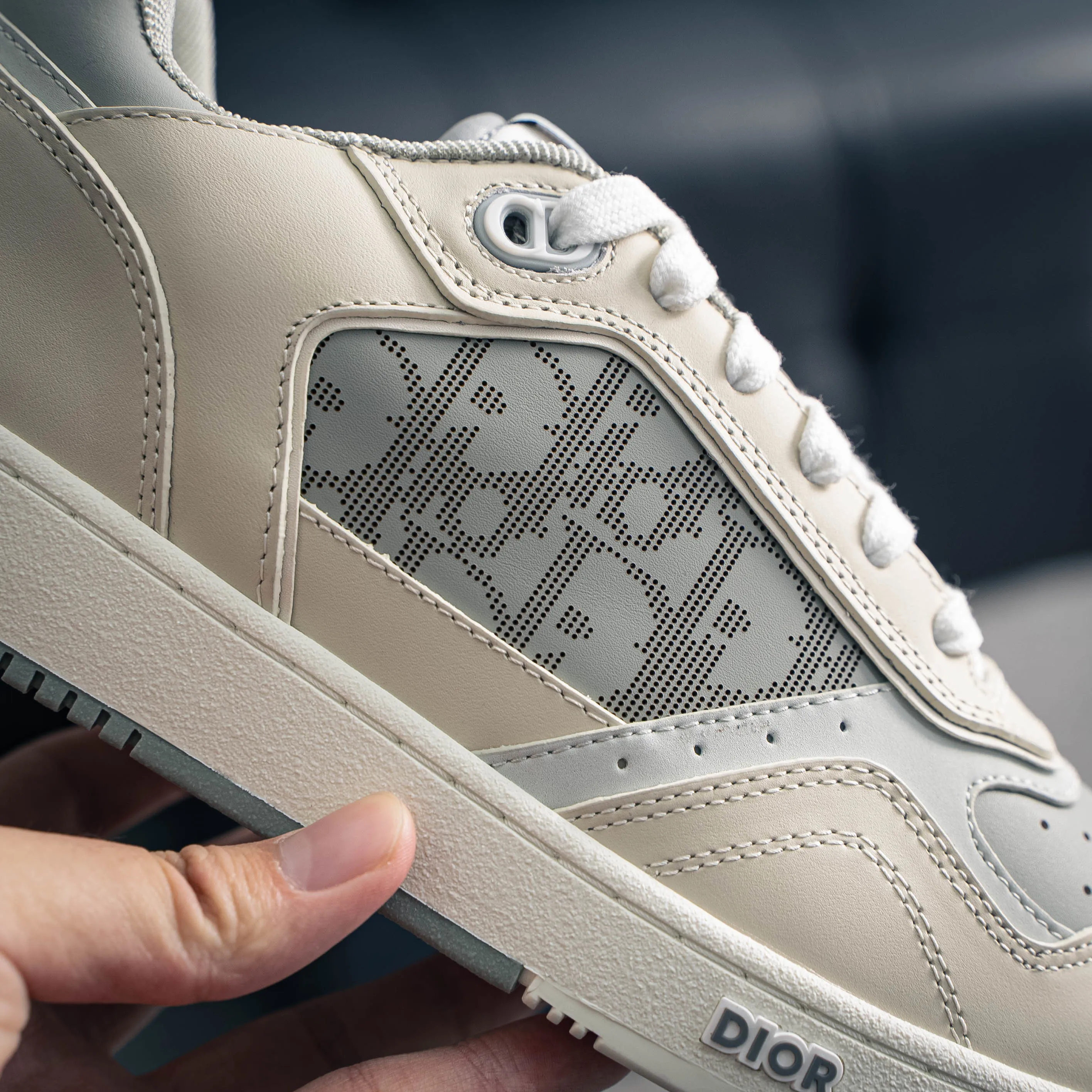 Dior B 27Series Sneakers Skate Shoes B 27 Low-Top Sneakers Series ， Dior Classic 。 White Gray Cowhide Leather ， White