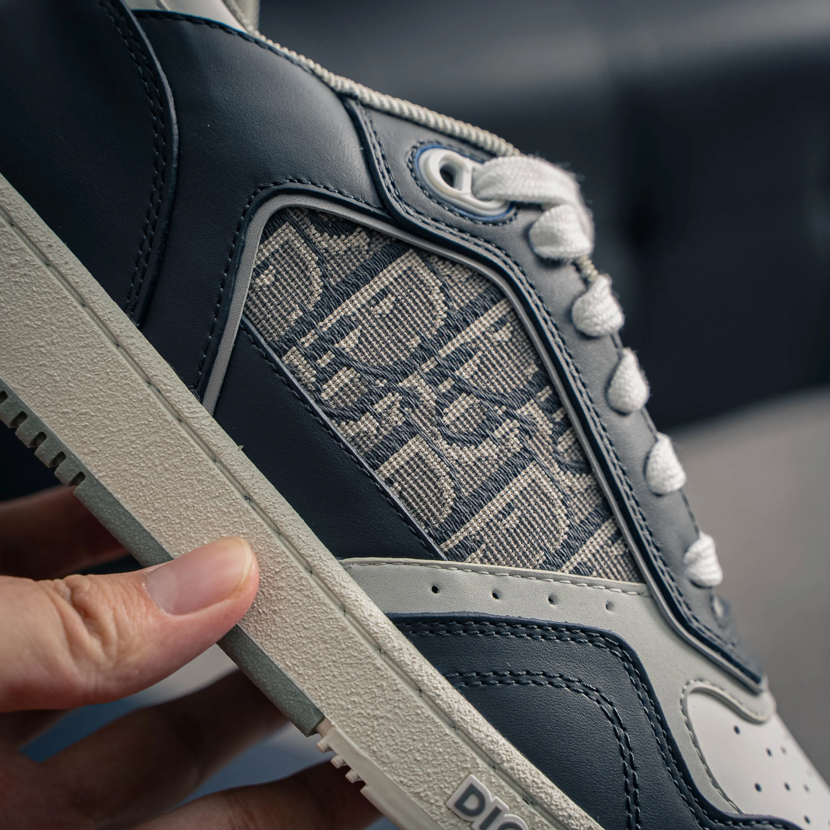 Dior B 27Series Sneakers Skate Shoes B 27 Low-Top Sneakers Series ， Dior Classic 。 White Gray Cowhide Leather ， White