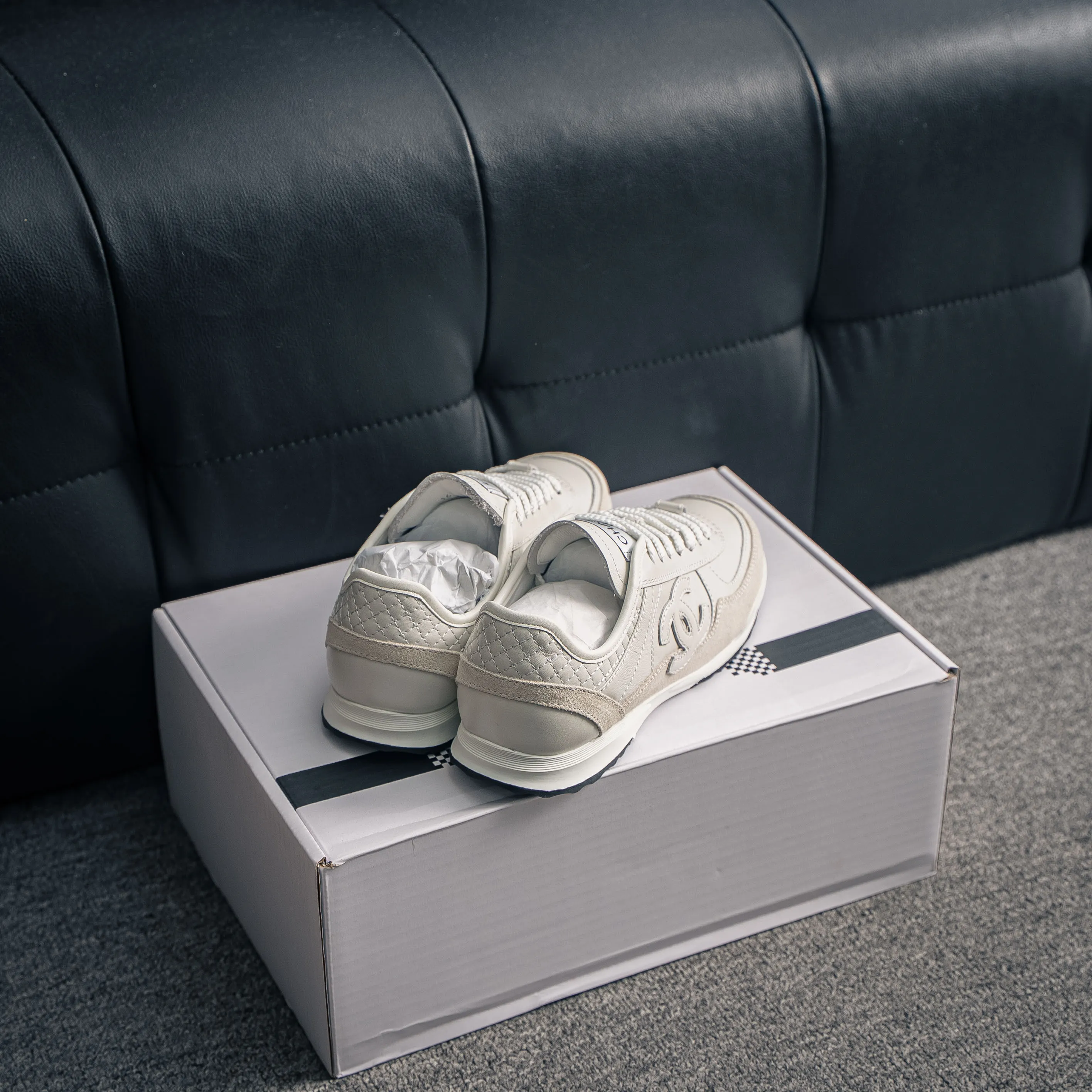 Dior B 27Series Sneakers Skate Shoes B 27 Low-Top Sneakers Series ， Dior Classic 。 White Gray Cowhide Leather ， White