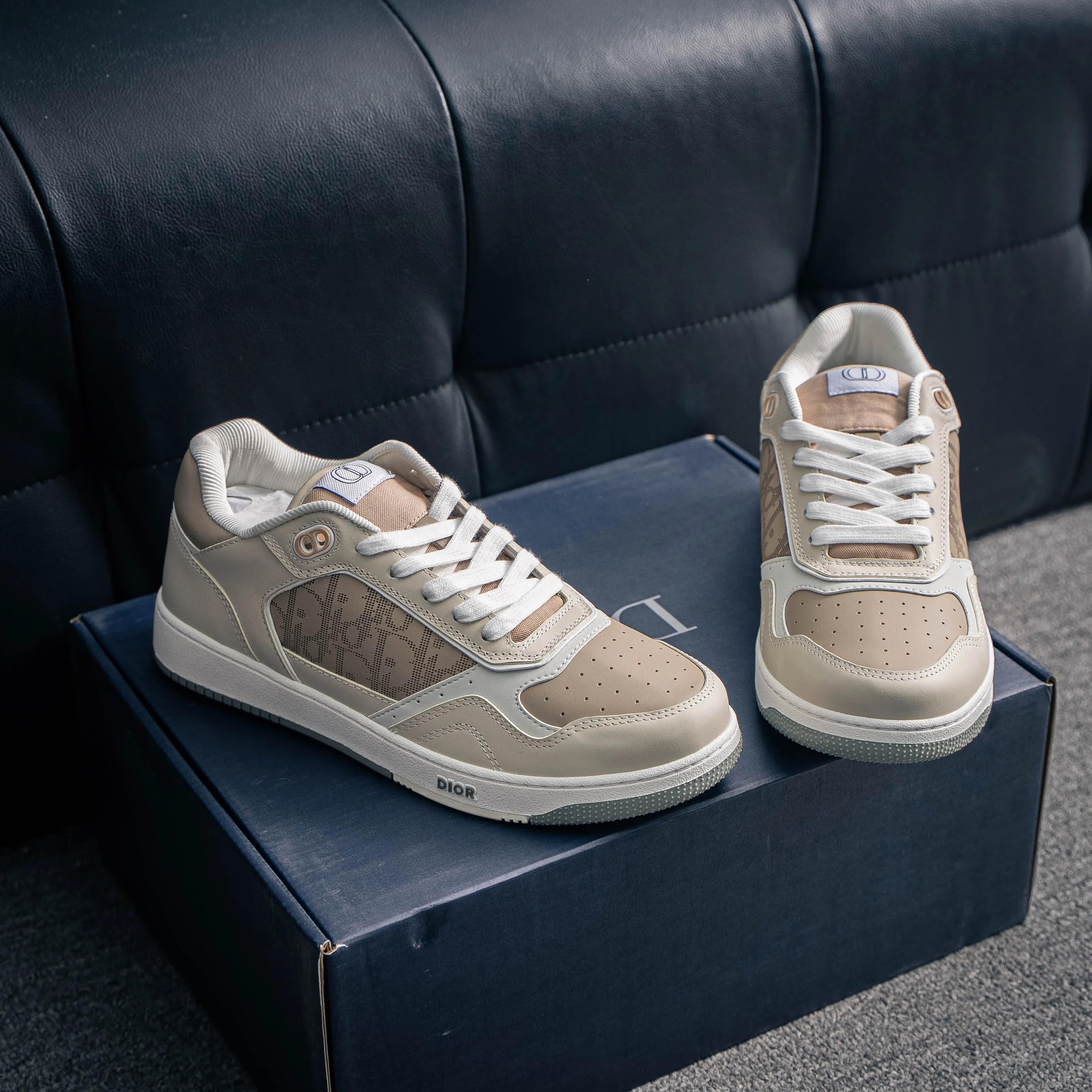 # B 27 Sneakers Di*r Classic B 27 Series Cowhide Leather “CD Icon” Shoes TPUShoes Shoes Shoes