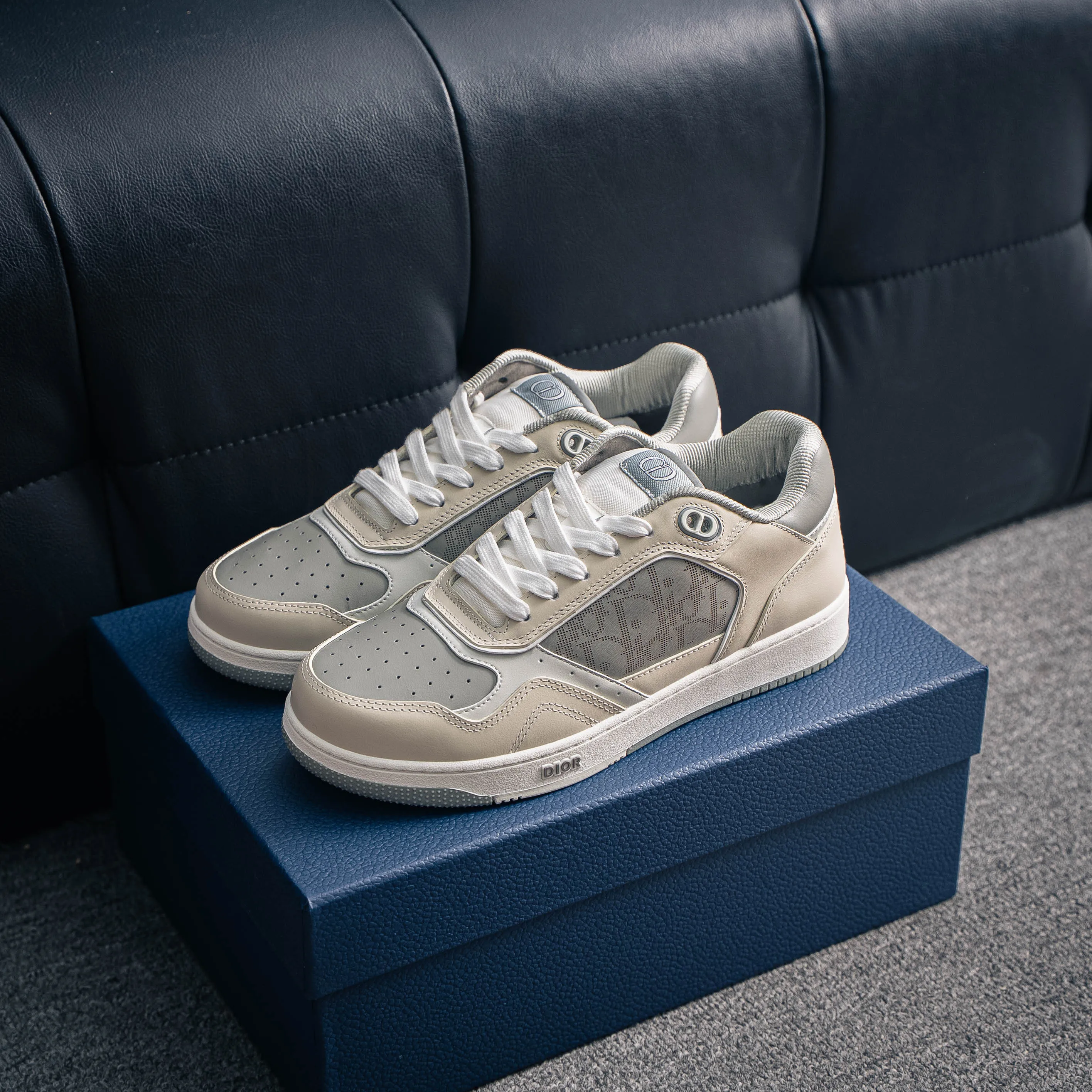 # B 27 Sneakers Di*r Classic B 27 Series Cowhide Leather “CD Icon” Shoes TPUShoes Shoes Shoes