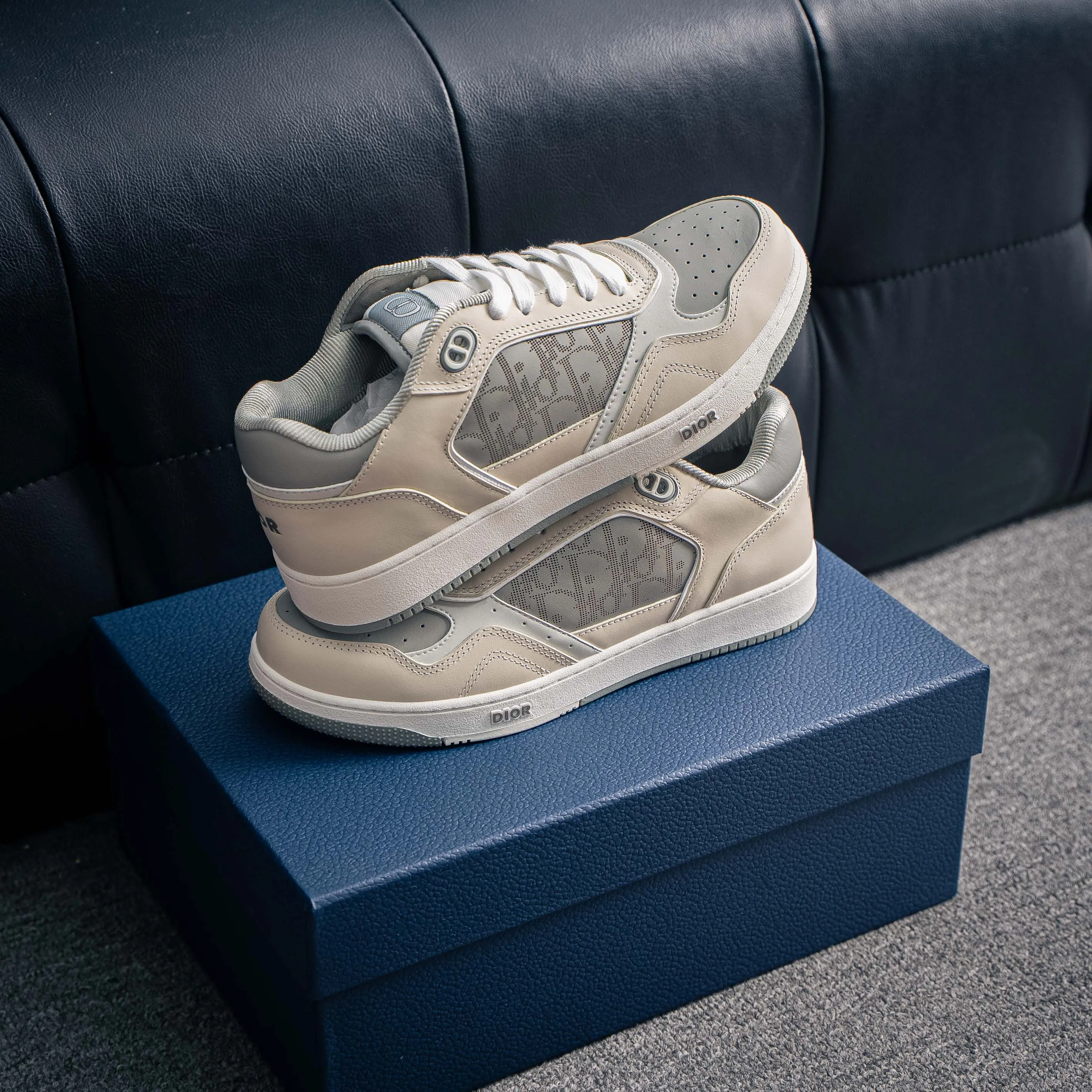 # B 27 Sneakers Di*r Classic B 27 Series Cowhide Leather “CD Icon” Shoes TPUShoes Shoes Shoes